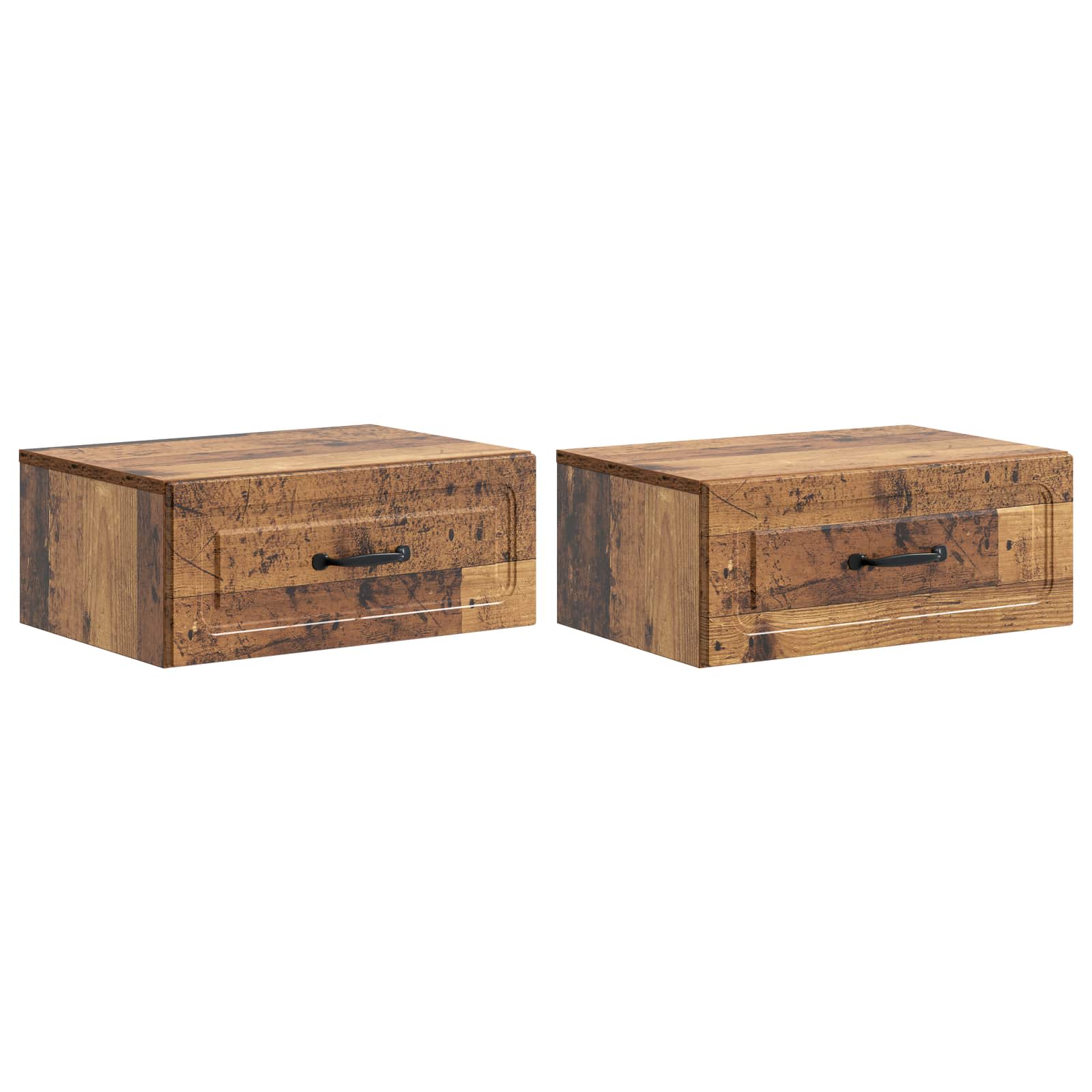 vidaXL Wandbeugel Bedkast 2 pcs Wit 49 x 34,5 x 20 cm Bewerkt hout