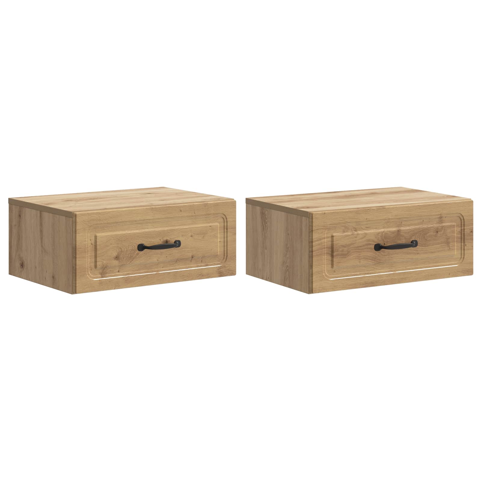 vidaXL Wandbeugel Bedkast 2 pcs Wit 49 x 34,5 x 20 cm Bewerkt hout