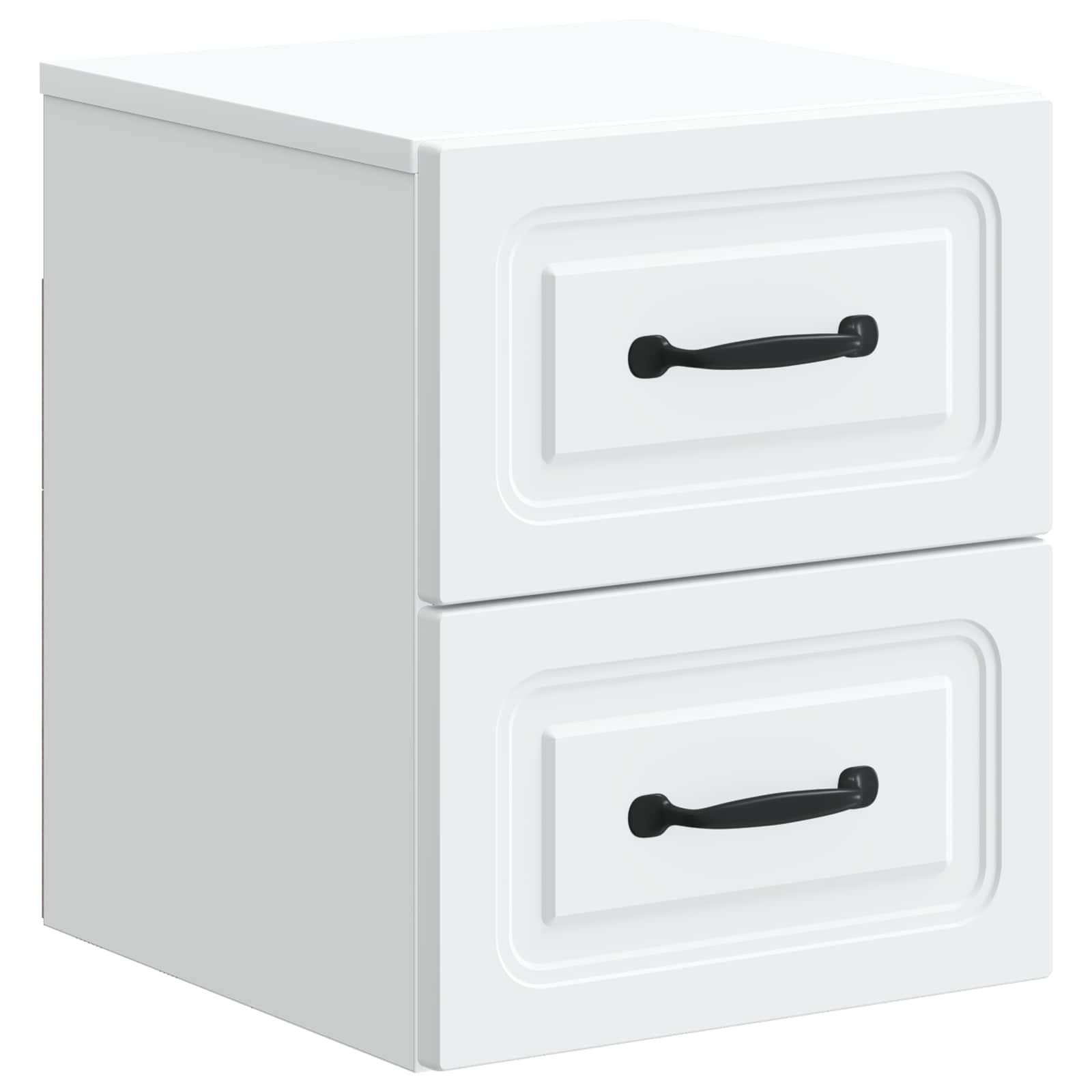 vidaXL Wandbeugel Bedkast 2 pcs Wit 34,5 x 33 x 40 cm Bewerkt hout