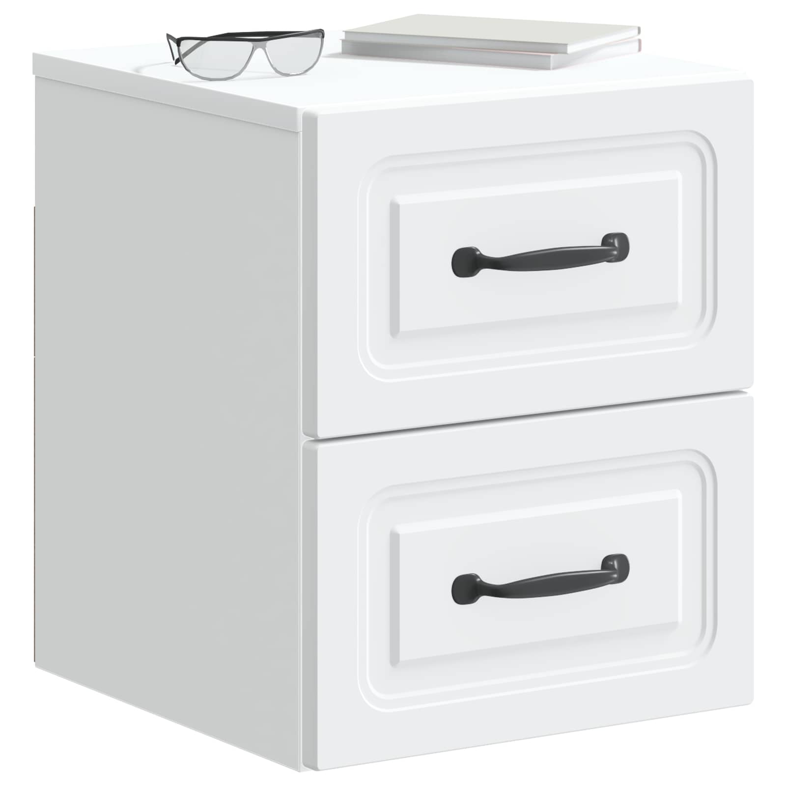 vidaXL Wandbeugel Bedkast 2 pcs Wit 34,5 x 33 x 40 cm Bewerkt hout