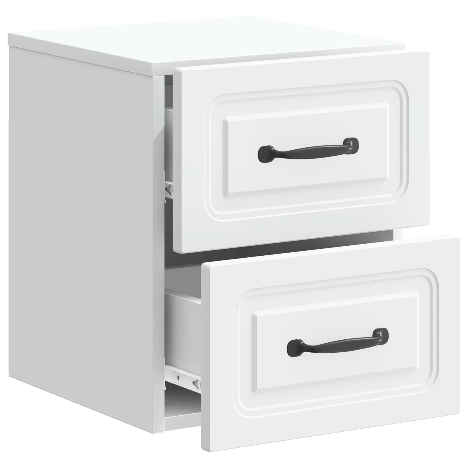 vidaXL Wandbeugel Bedkast 2 pcs Wit 34,5 x 33 x 40 cm Bewerkt hout