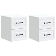 vidaXL Wandbeugel Bedkast 2 pcs Wit 34,5 x 33 x 40 cm Bewerkt hout