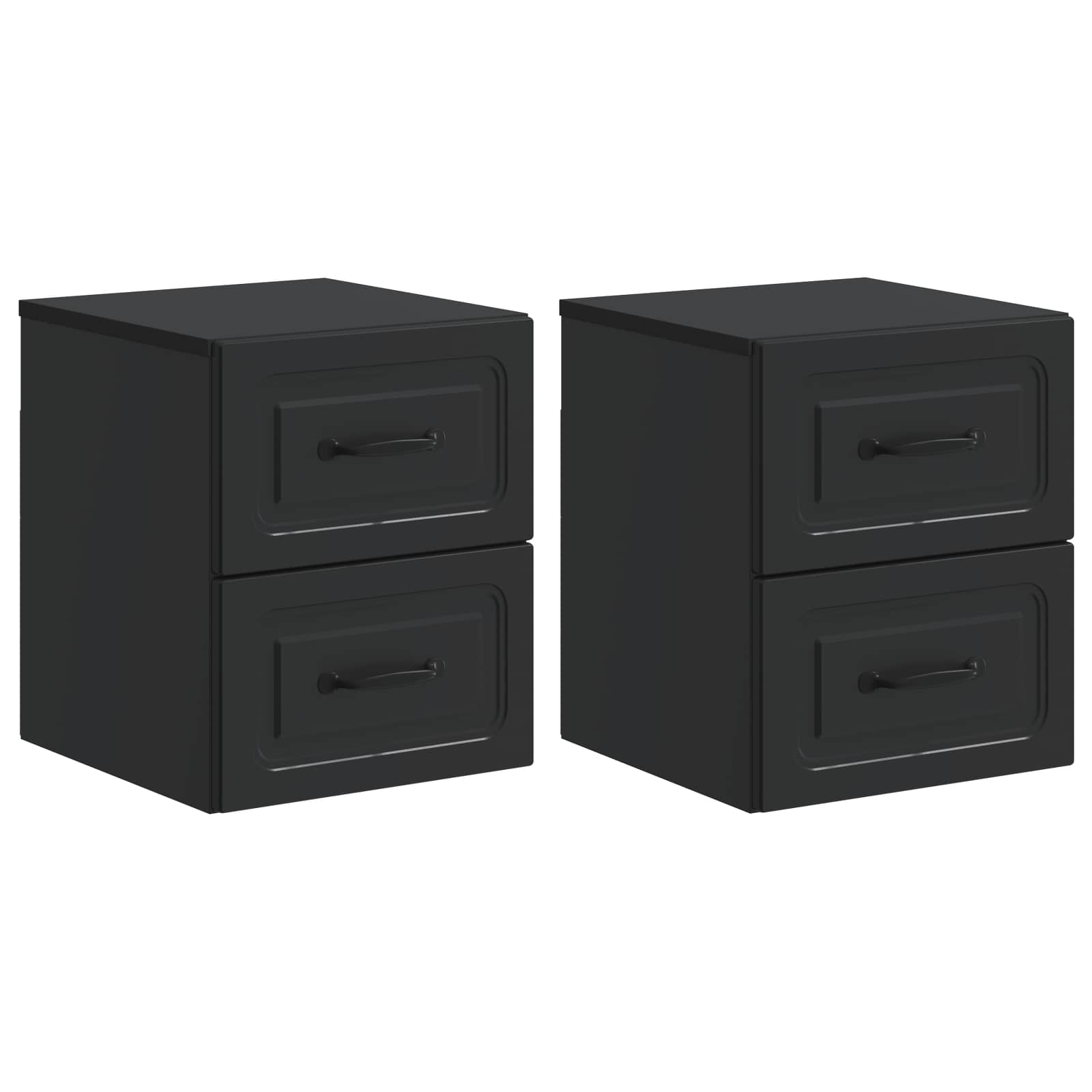 vidaXL Wandbeugel Bedkast 2 pcs Wit 34,5 x 33 x 40 cm Bewerkt hout