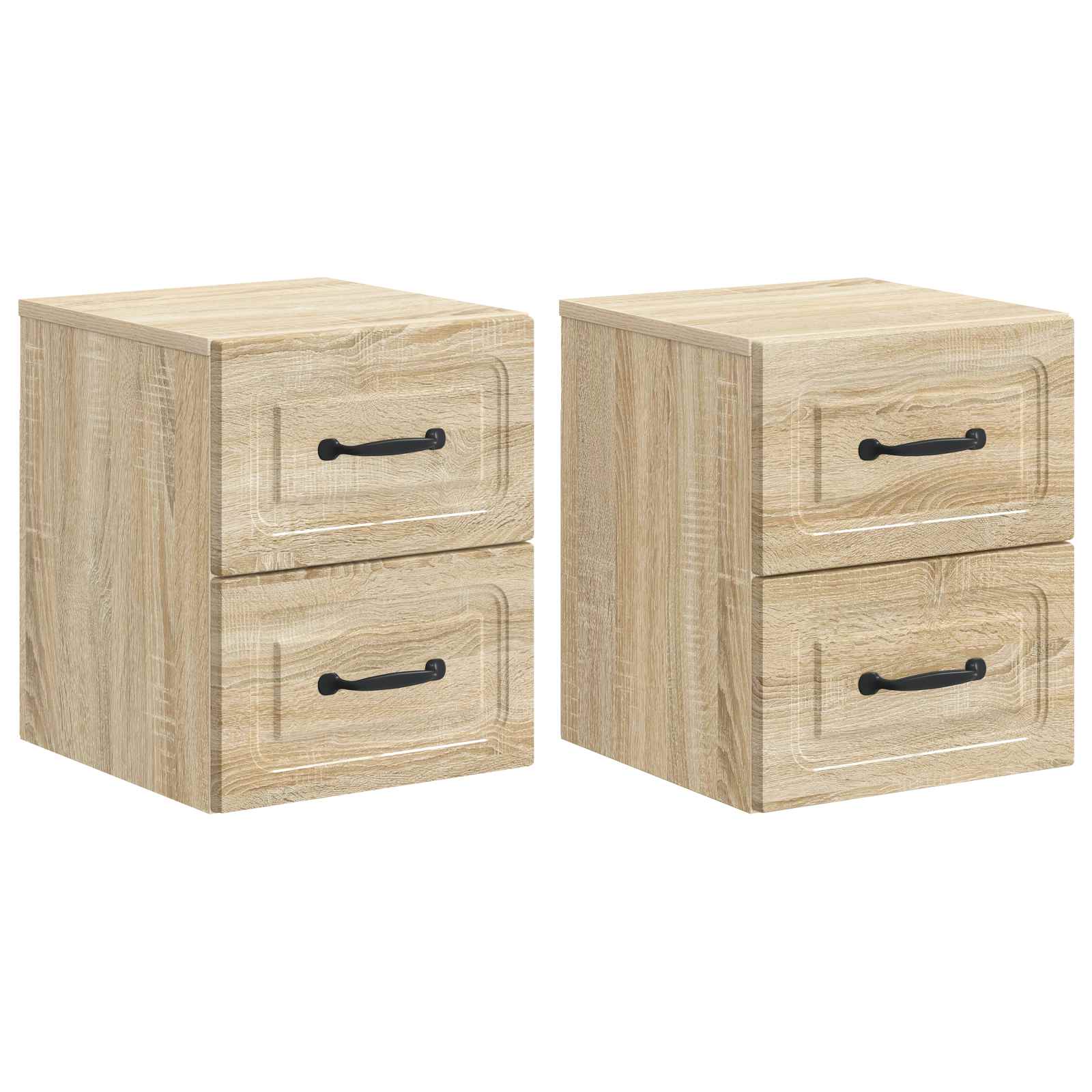 vidaXL Wandbeugel Bedkast 2 pcs Wit 34,5 x 33 x 40 cm Bewerkt hout