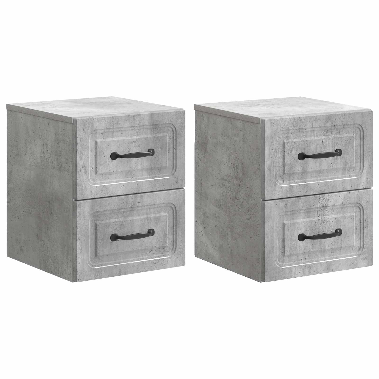 vidaXL Wandbeugel Bedkast 2 pcs Wit 34,5 x 33 x 40 cm Bewerkt hout