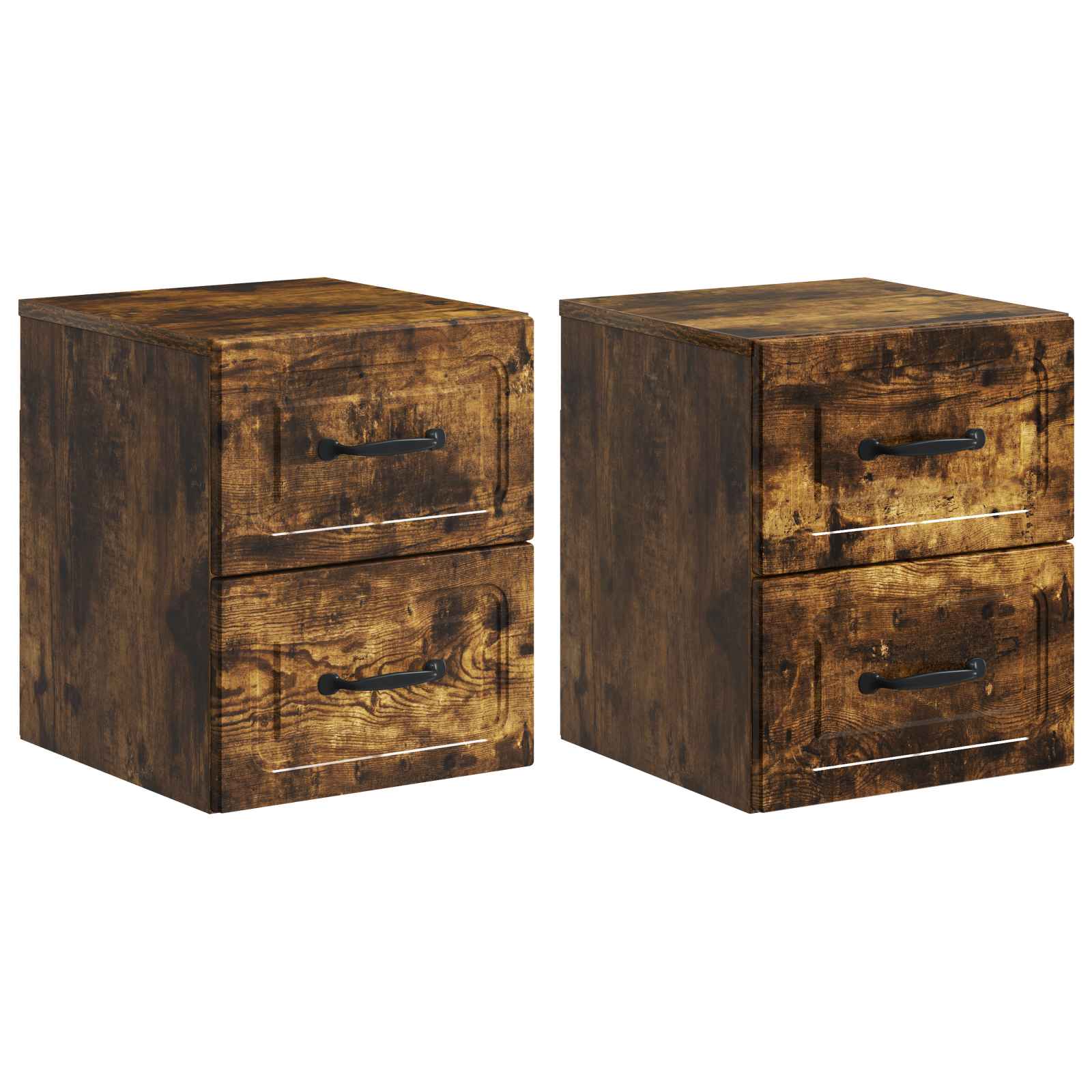 vidaXL Wandbeugel Bedkast 2 pcs Wit 34,5 x 33 x 40 cm Bewerkt hout