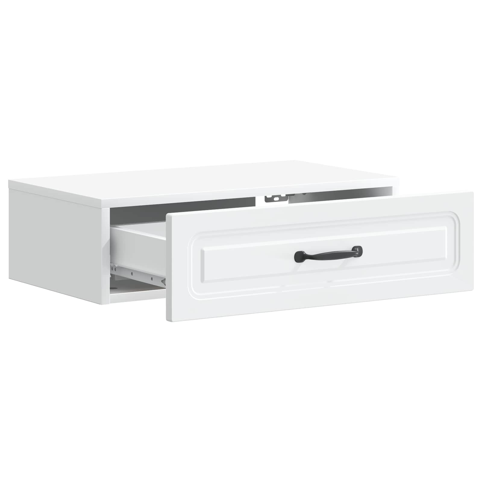 vidaXL Wandmontage Zijtafel Zwart 59 x 34,5 x 17 cm Bewerkt hout