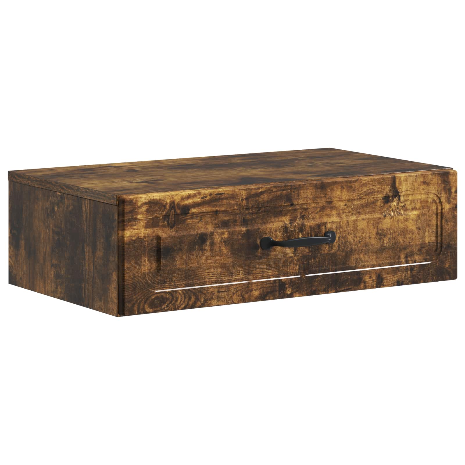 vidaXL Wandmontage Zijtafel Zwart 59 x 34,5 x 17 cm Bewerkt hout