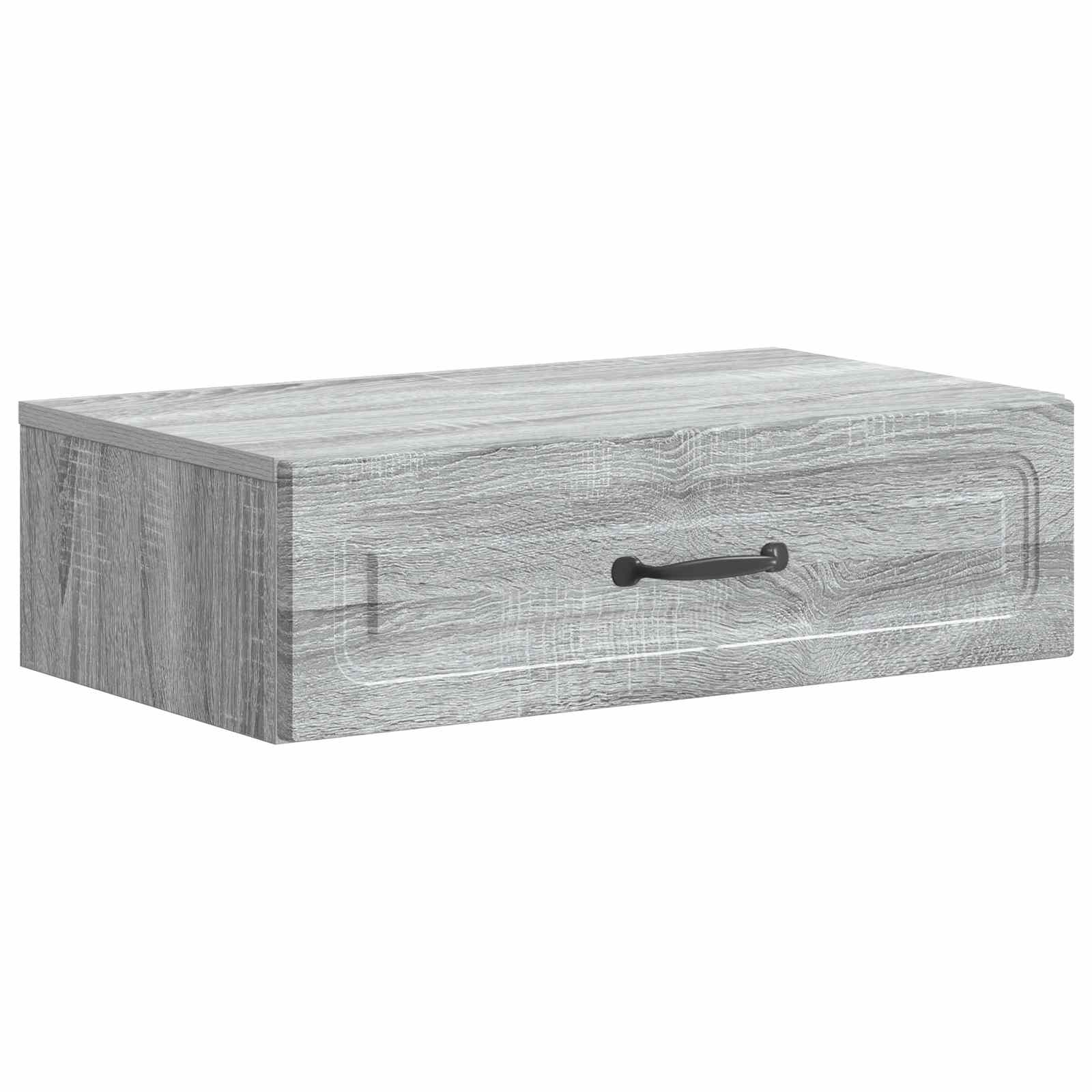 vidaXL Wandmontage Zijtafel Zwart 59 x 34,5 x 17 cm Bewerkt hout