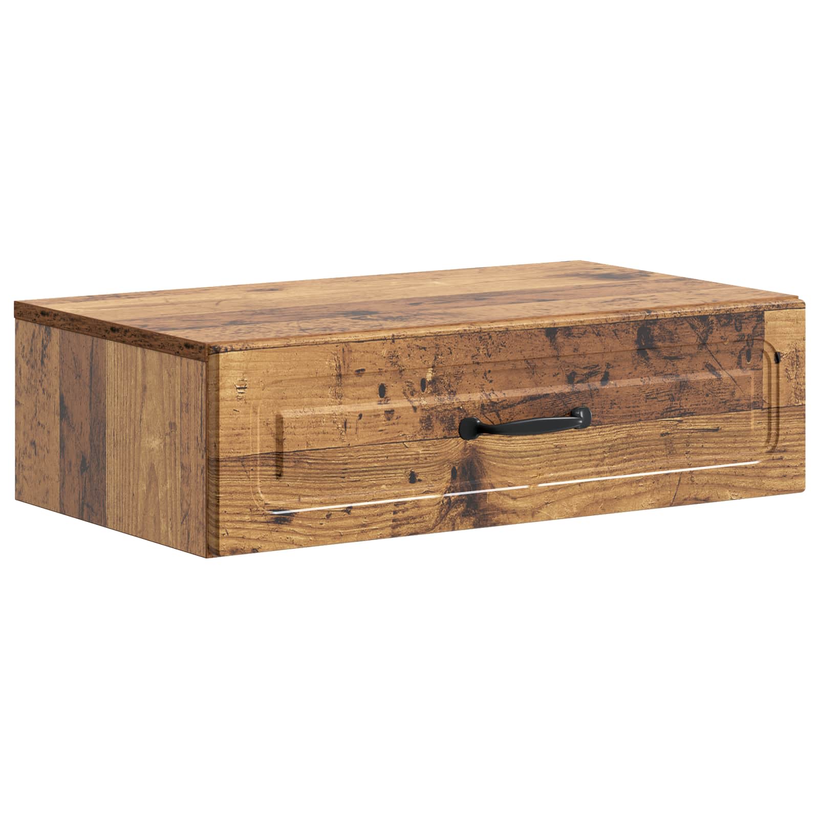 vidaXL Wandmontage Zijtafel Zwart 59 x 34,5 x 17 cm Bewerkt hout