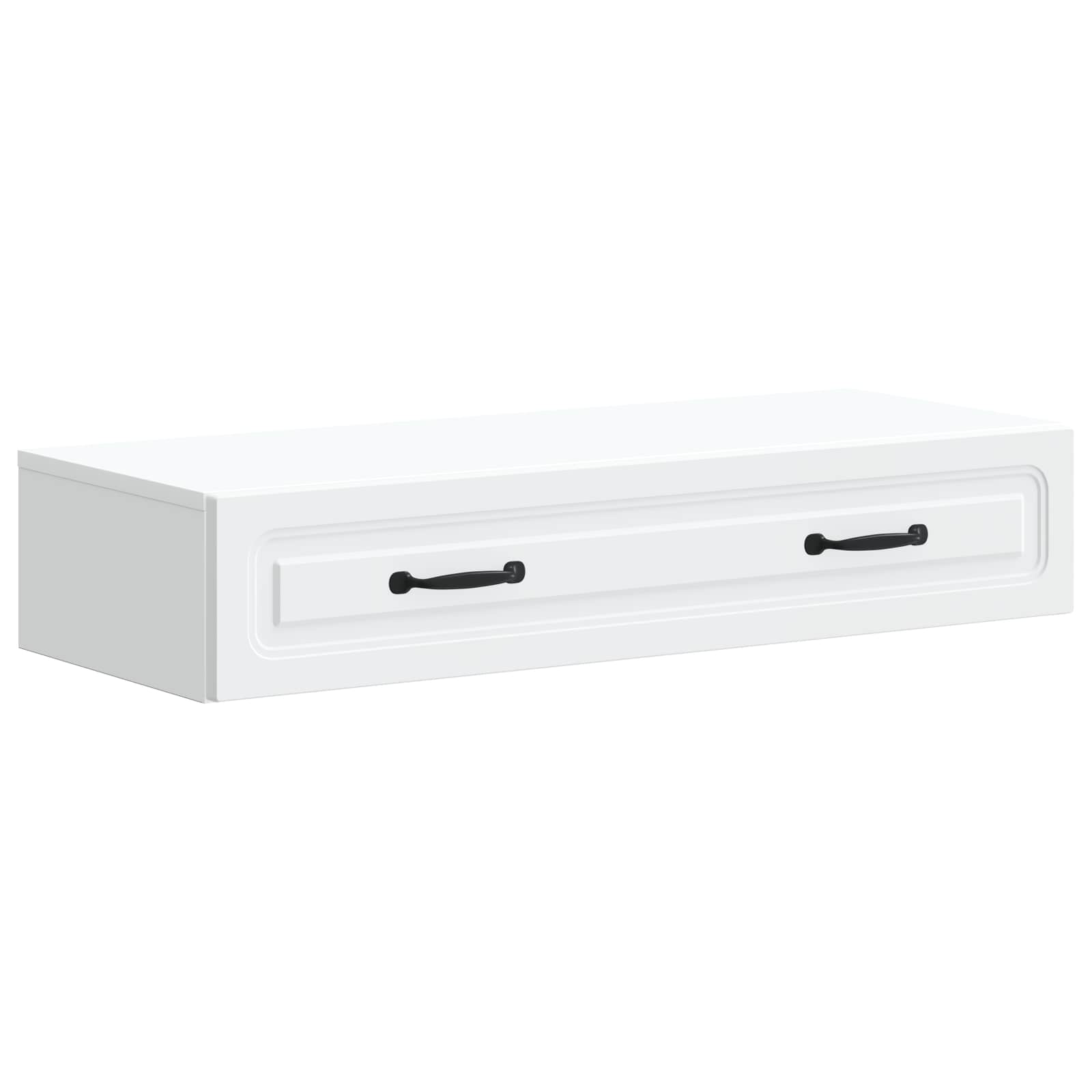 vidaXL Wandmontage Zijtafel Zwart 59 x 34,5 x 17 cm Bewerkt hout
