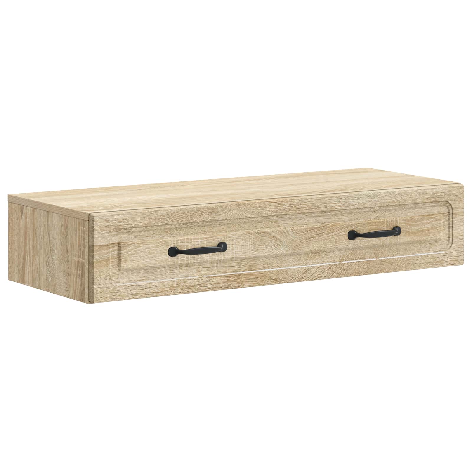 vidaXL Wandmontage Zijtafel Zwart 59 x 34,5 x 17 cm Bewerkt hout