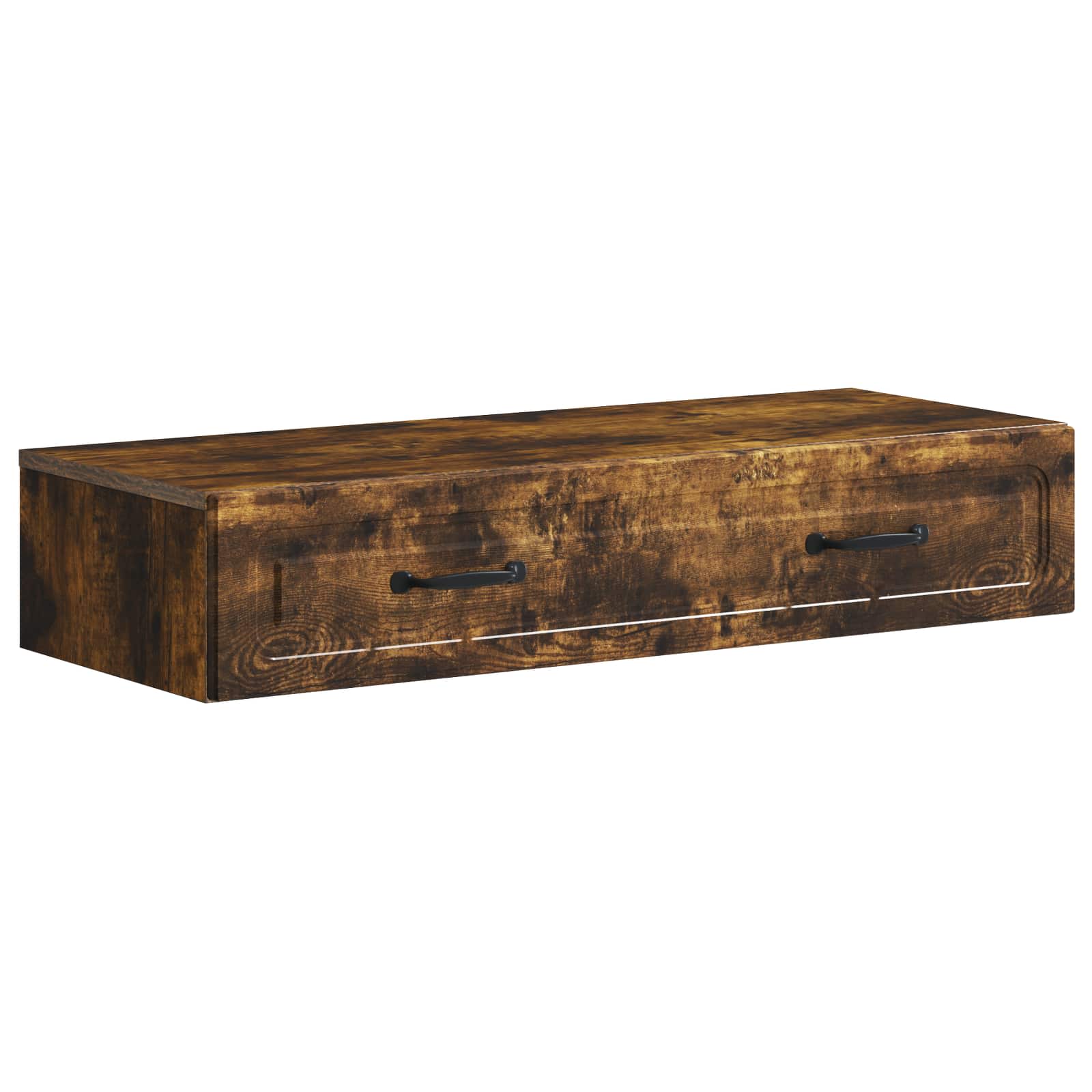vidaXL Wandmontage Zijtafel Zwart 59 x 34,5 x 17 cm Bewerkt hout