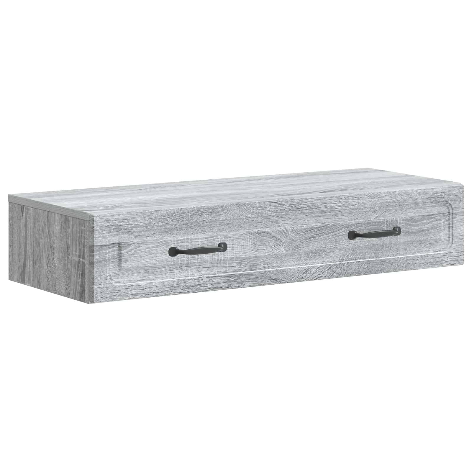 vidaXL Wandmontage Zijtafel Zwart 59 x 34,5 x 17 cm Bewerkt hout