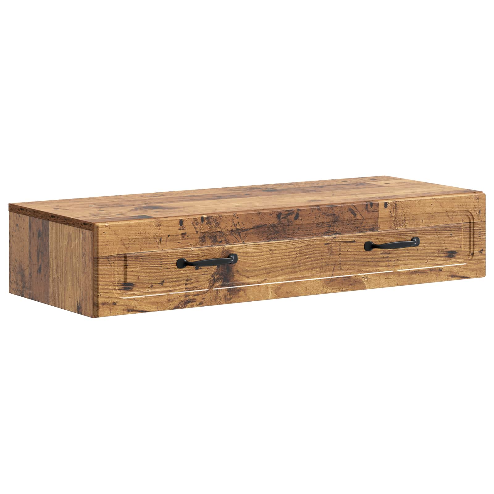 vidaXL Wandmontage Zijtafel Zwart 59 x 34,5 x 17 cm Bewerkt hout