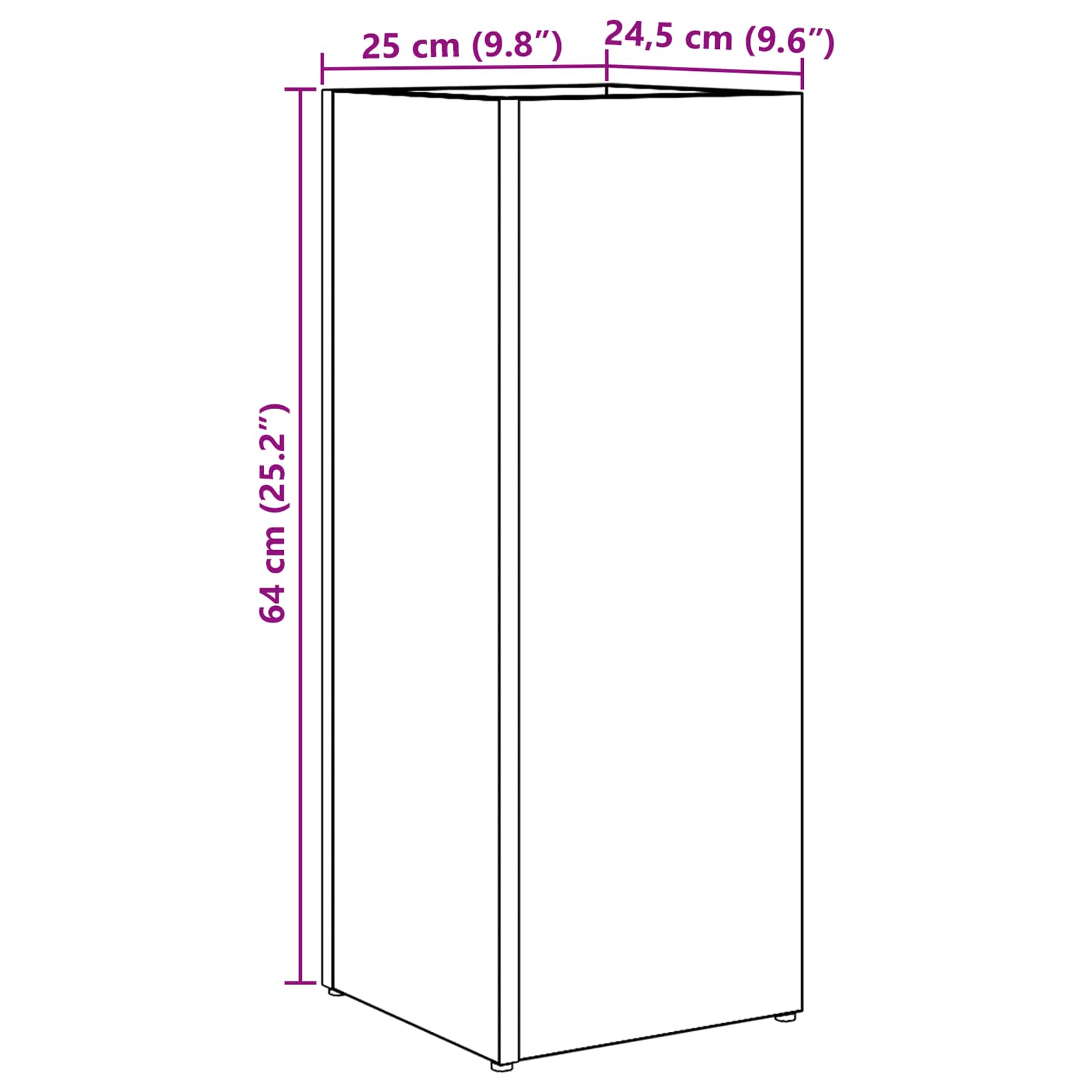 vidaXL Paraplu Standaard met opslag Wit 25 x 24,5 x 64 cm Bewerkt hout