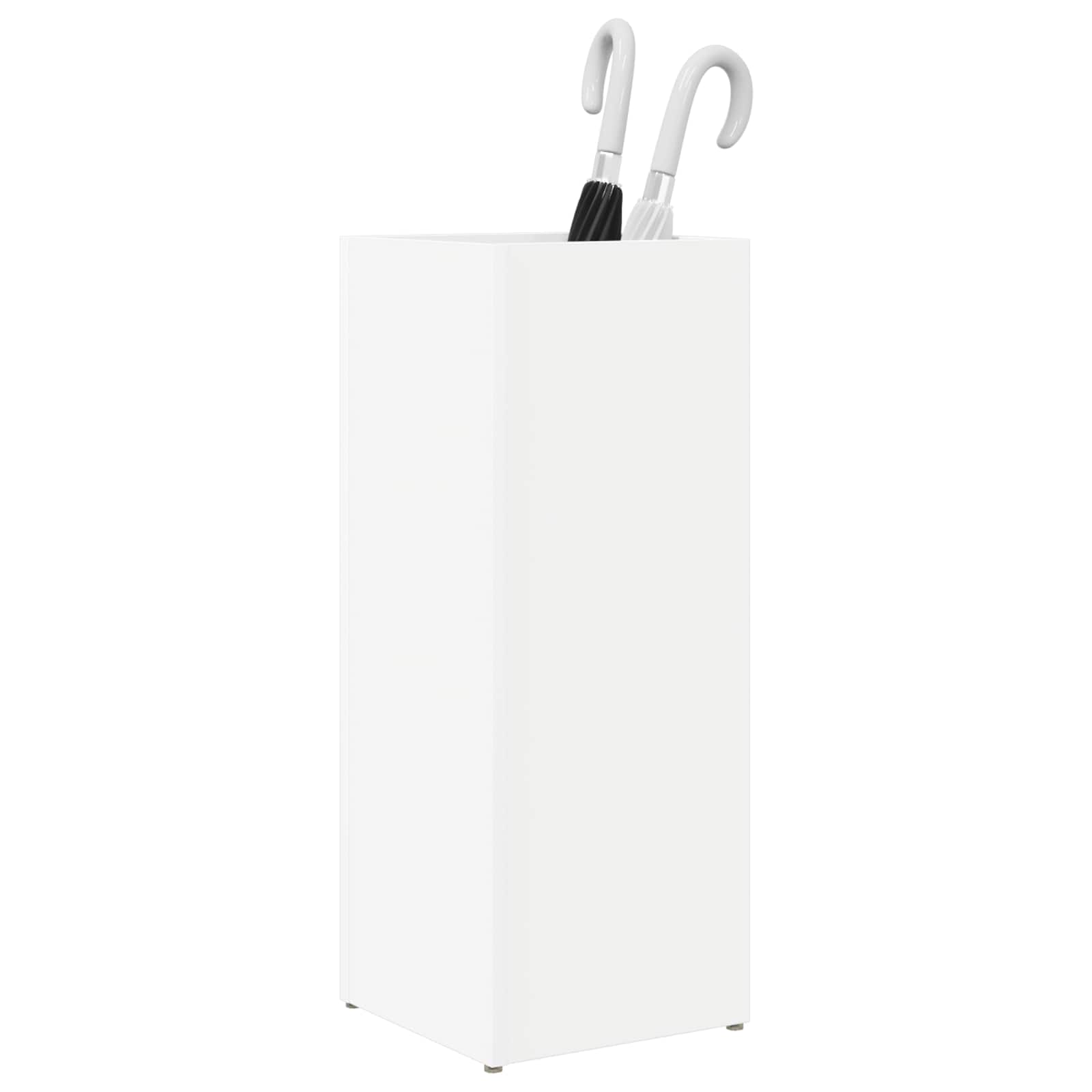 vidaXL Paraplu Standaard met opslag Wit 25 x 24,5 x 64 cm Bewerkt hout