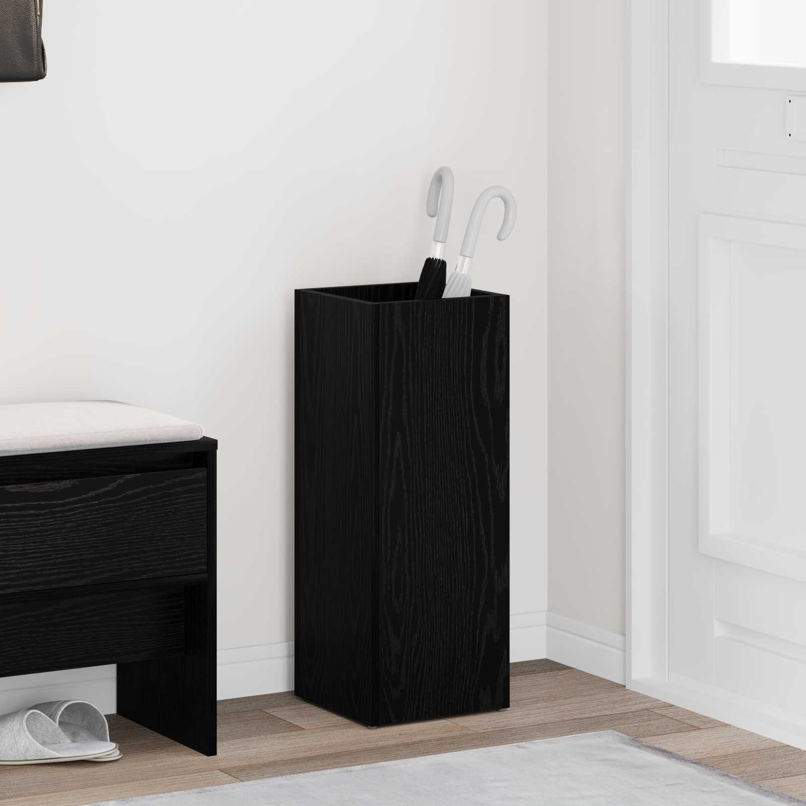 vidaXL Paraplu Standaard met opslag Wit 25 x 24,5 x 64 cm Bewerkt hout