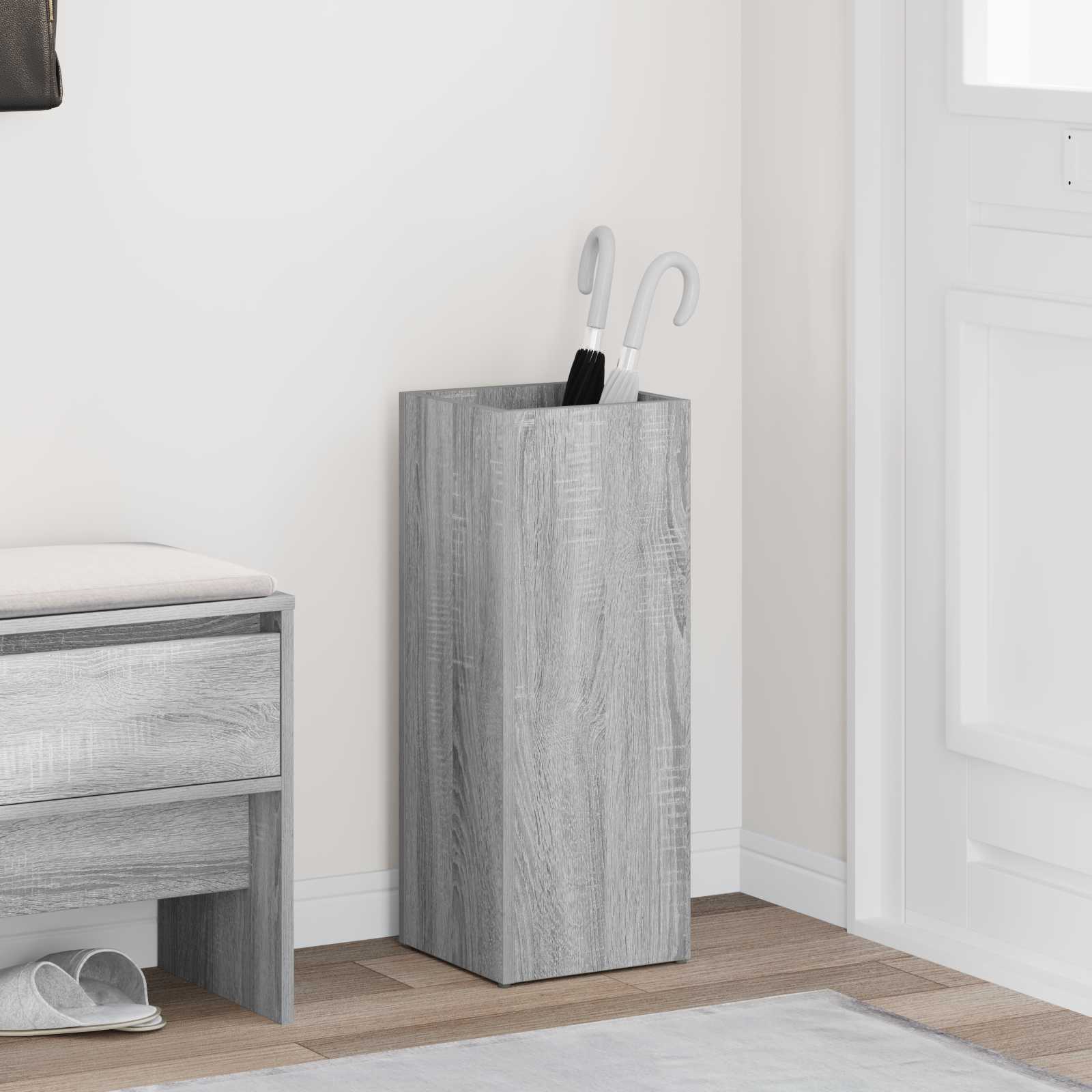 vidaXL Paraplu Standaard met opslag Wit 25 x 24,5 x 64 cm Bewerkt hout