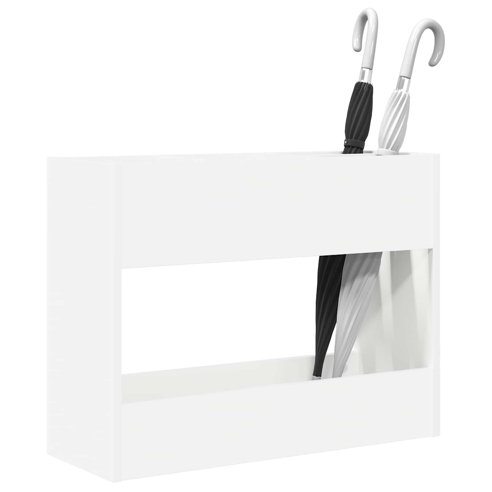vidaXL Paraplu Standaard met opslag Wit 65 x 24 x 50 cm Bewerkt hout