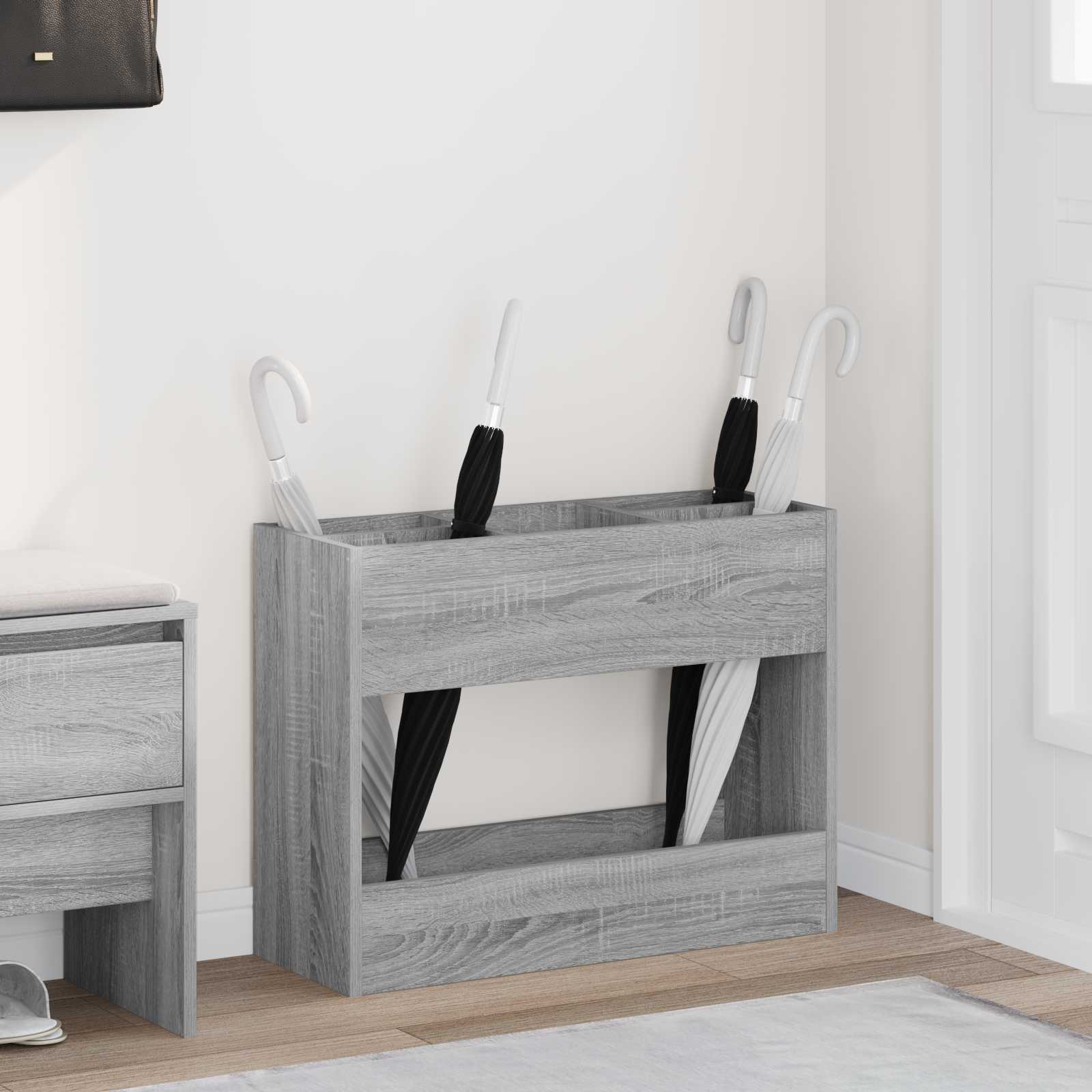 vidaXL Paraplu Standaard met opslag Wit 65 x 24 x 50 cm Bewerkt hout