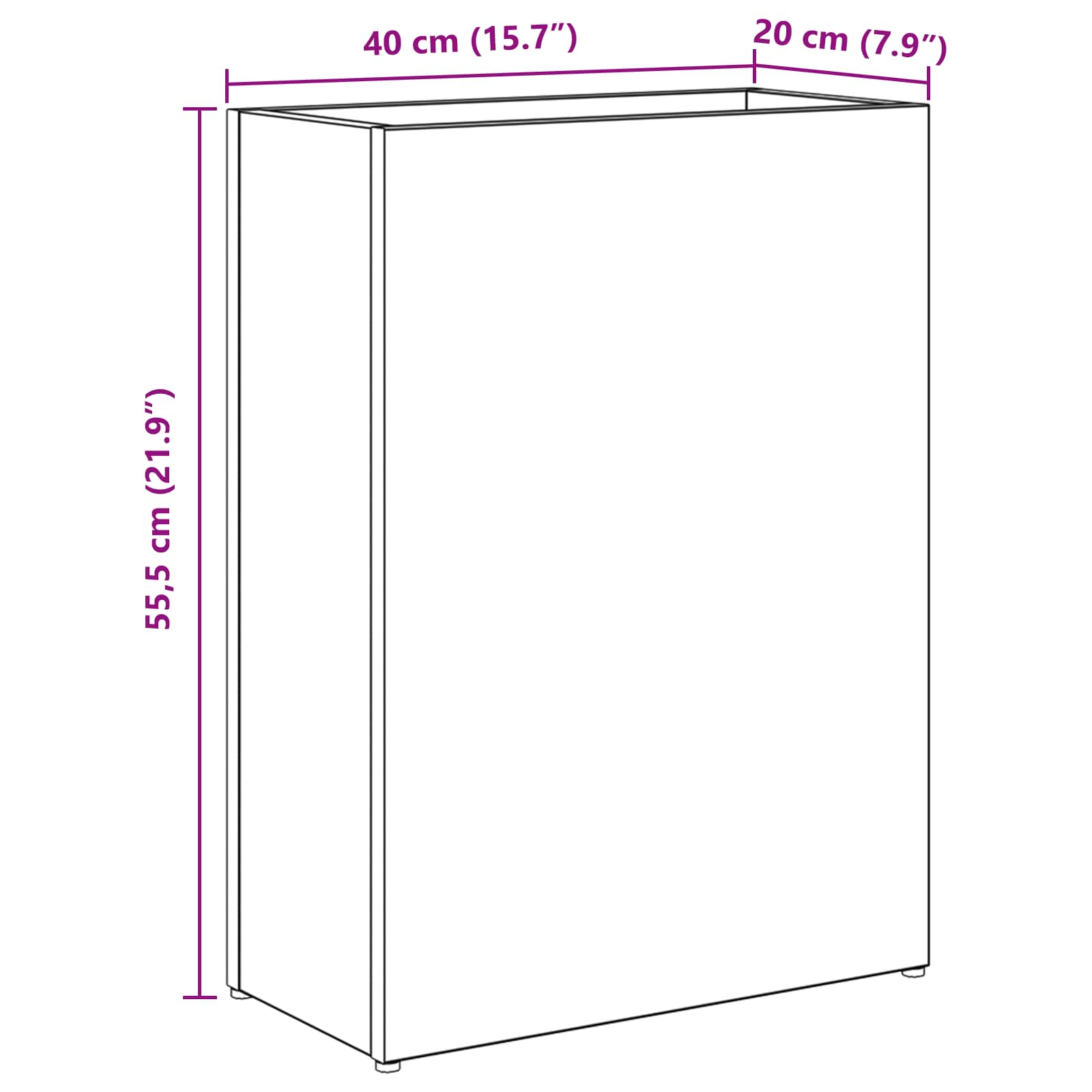 vidaXL Paraplu Standaard met opslag Wit 40 x 20 x 55,5 cm Bewerkt hout