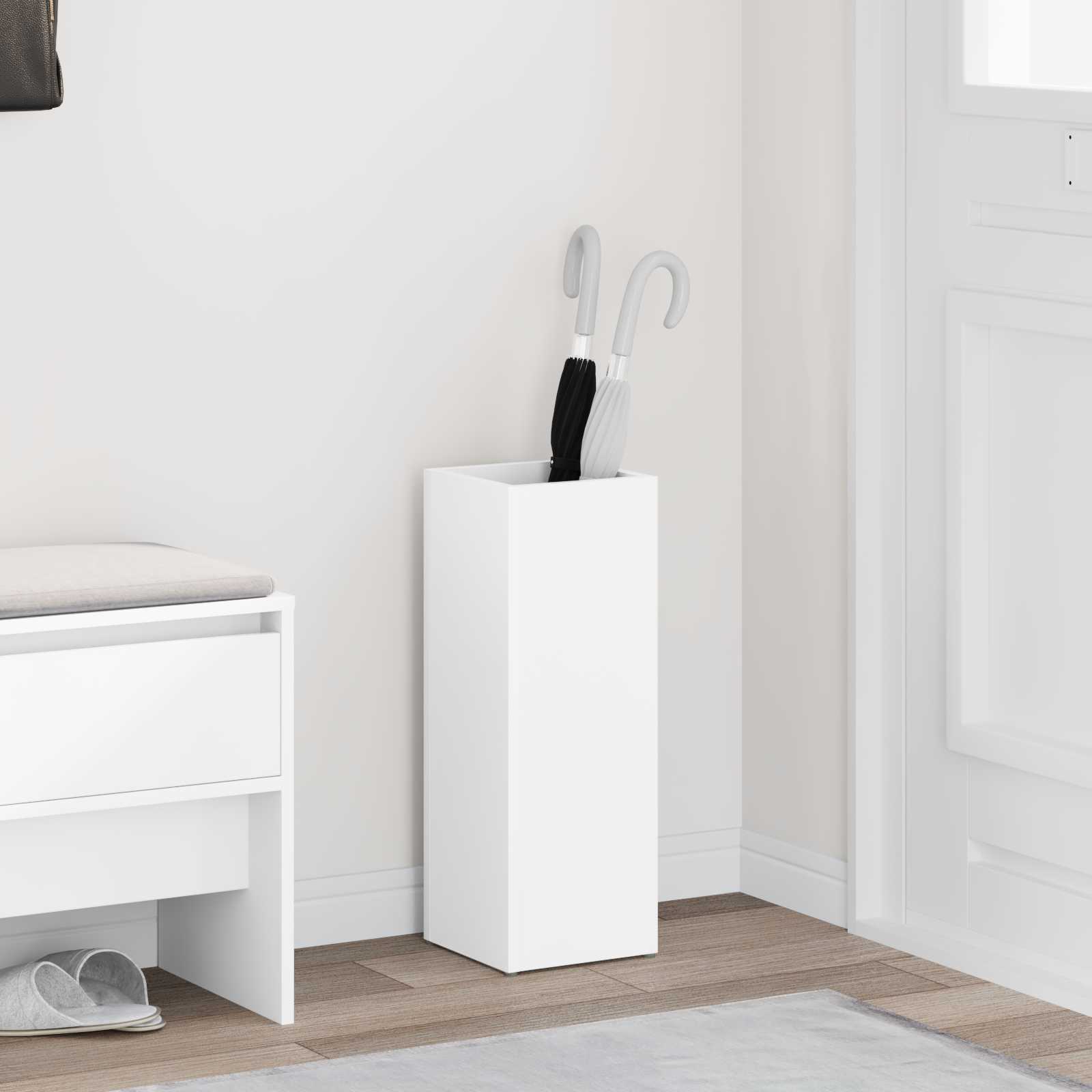 vidaXL Paraplu Standaard met opslag Wit 40 x 20 x 55,5 cm Bewerkt hout