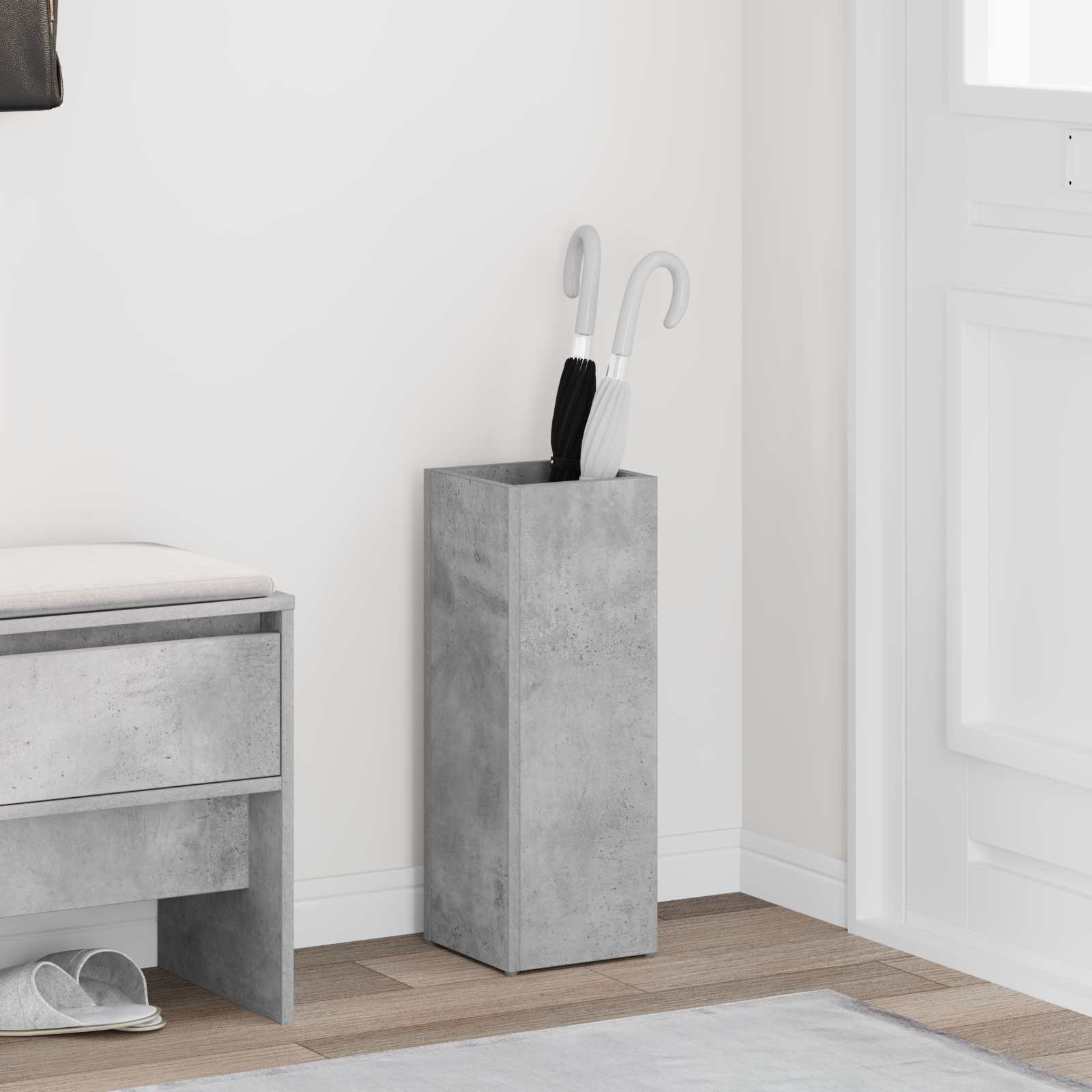 vidaXL Paraplu Standaard met opslag Wit 40 x 20 x 55,5 cm Bewerkt hout