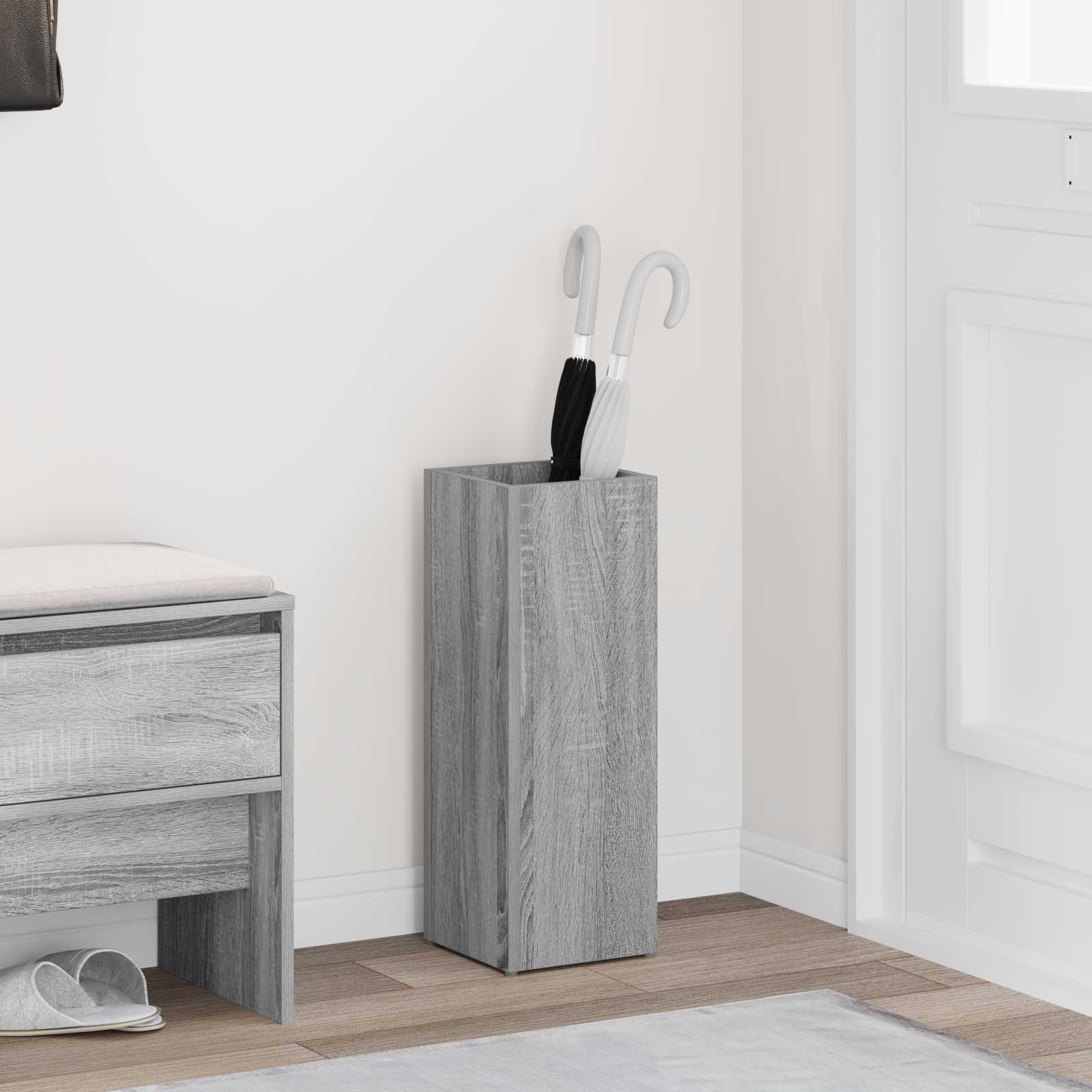 vidaXL Paraplu Standaard met opslag Wit 40 x 20 x 55,5 cm Bewerkt hout
