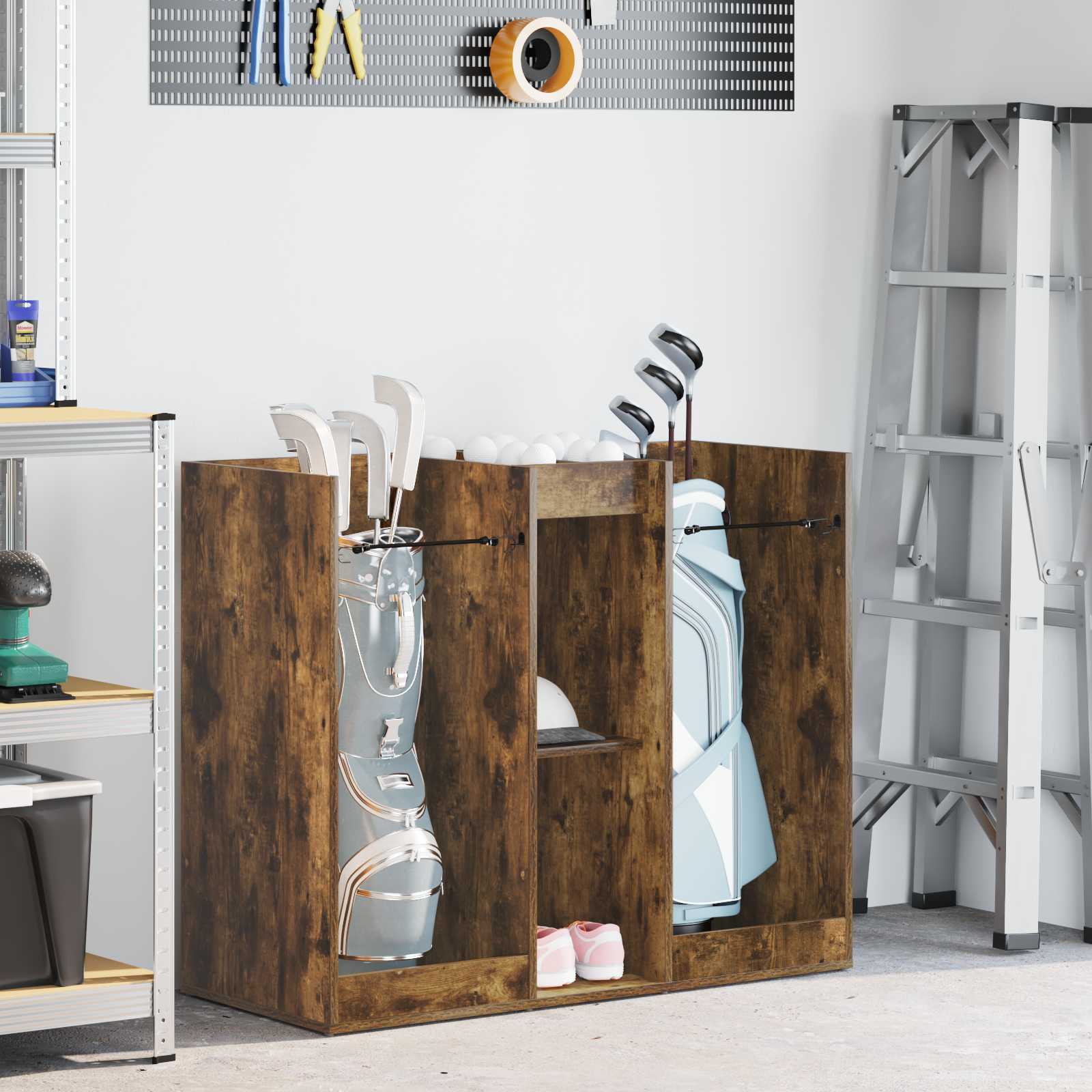 vidaXL Golfkast met wiel Effen Wit 65 x 45 x 98 cm
