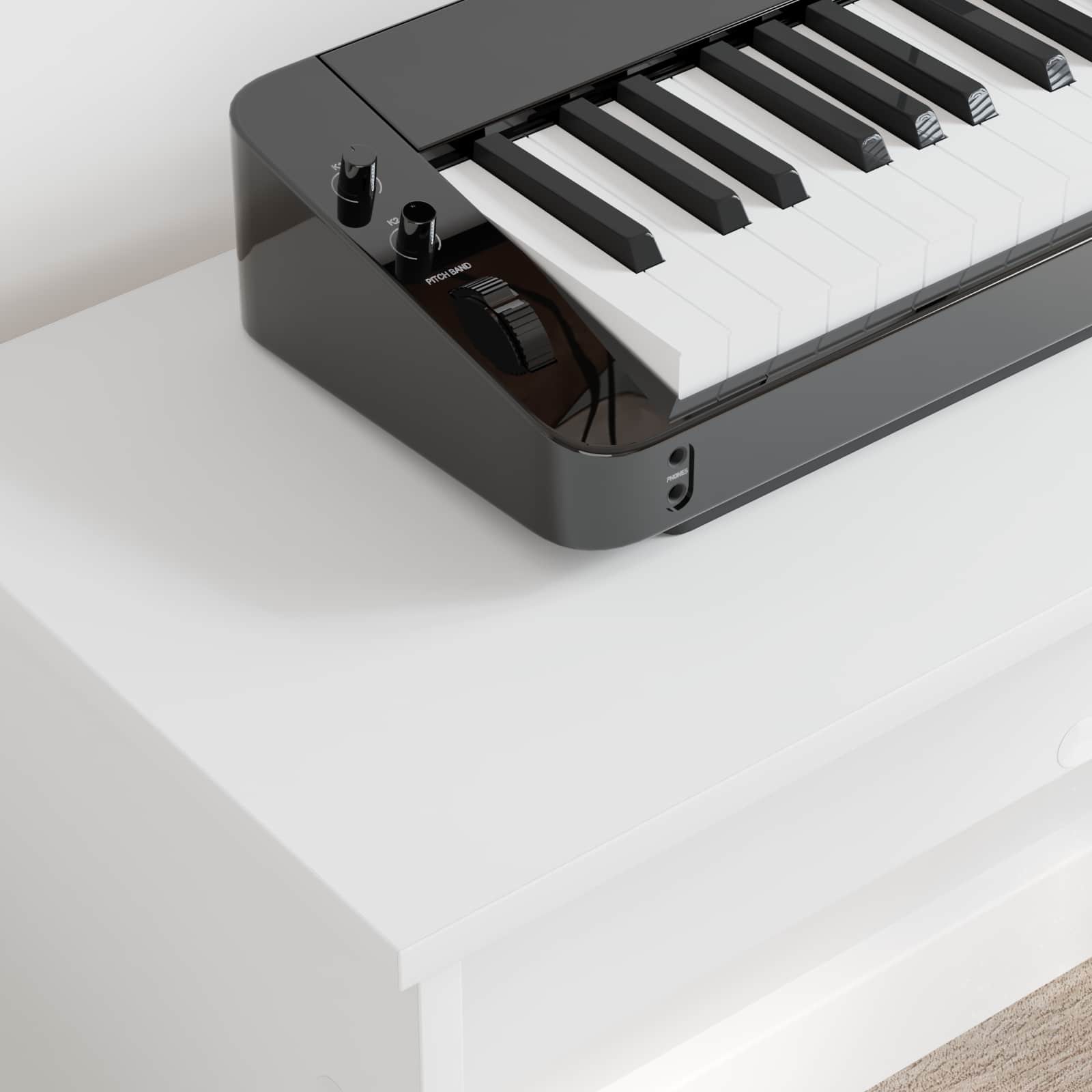 vidaXL Keyboardstand Wit 100 x 32 x 64 cm Bewerkt hout