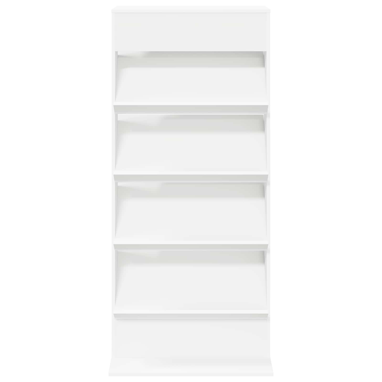 vidaXL Tijdschrift Rek met plank Wit 70 x 41 x 156 cm Bewerkt hout