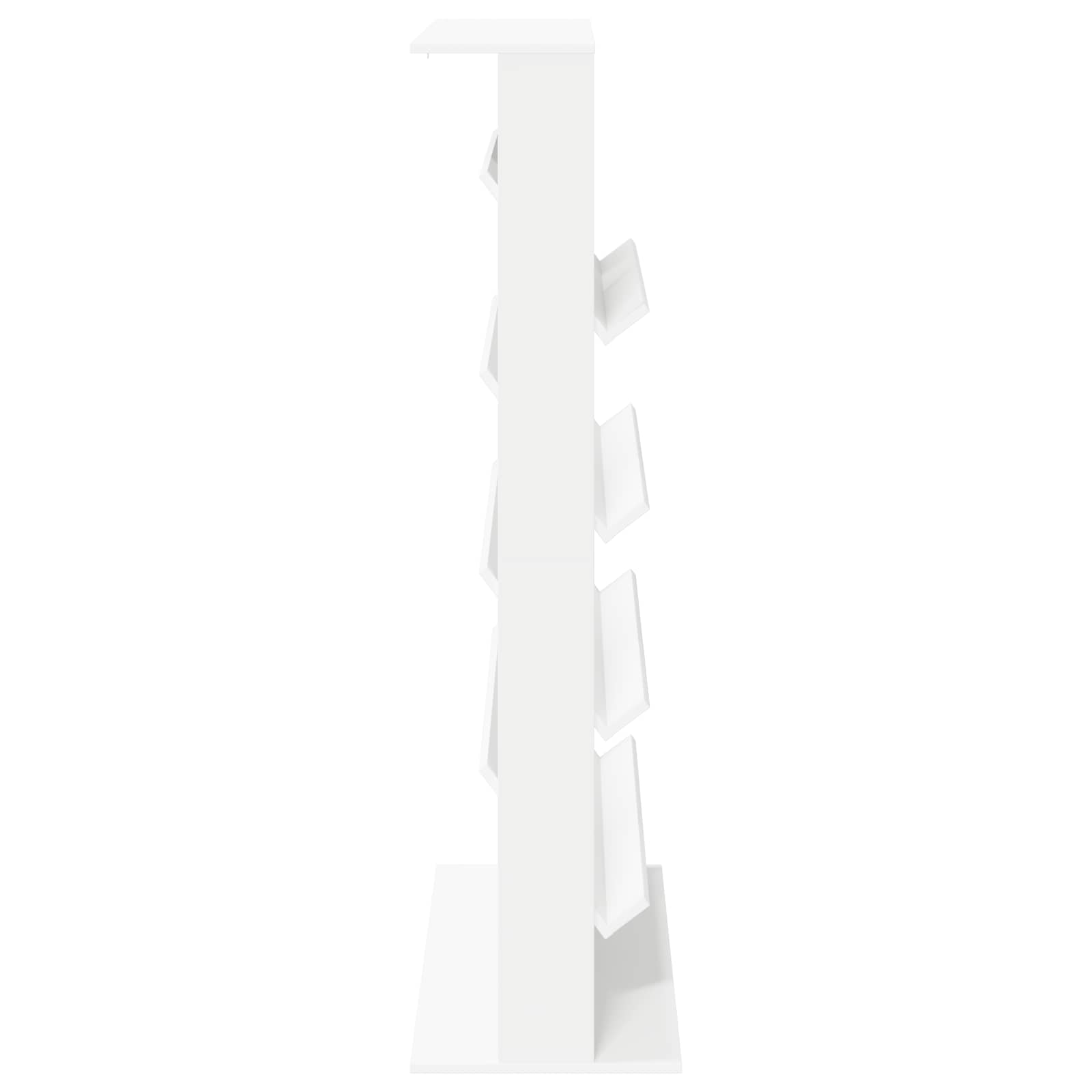 vidaXL Tijdschrift Rek met plank Wit 70 x 41 x 156 cm Bewerkt hout