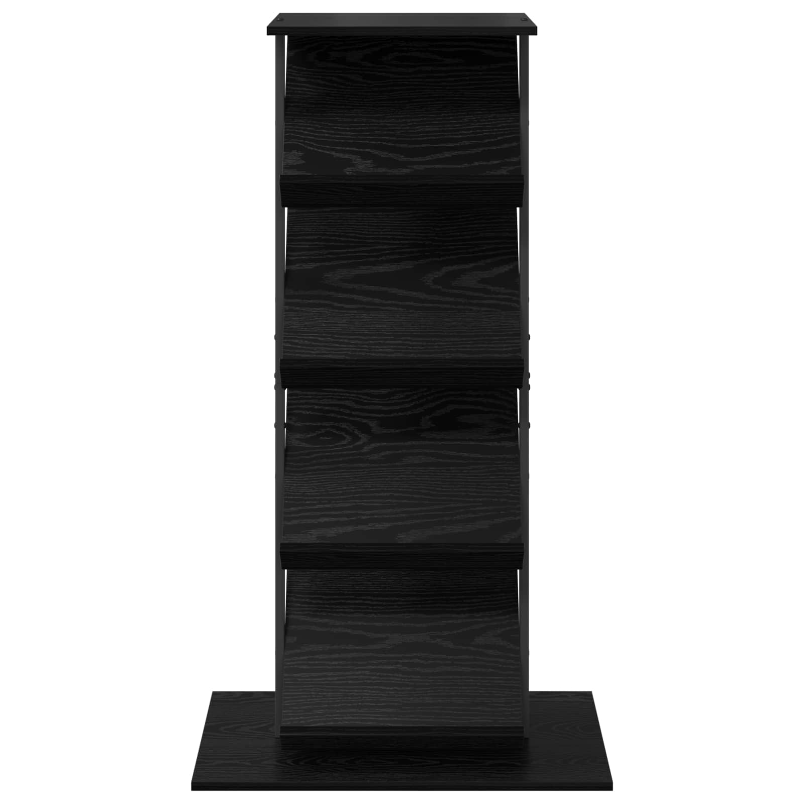 vidaXL Tijdschrift Rek Zwart Eiken 68 x 40 x 123.5 cm Bewerkt hout