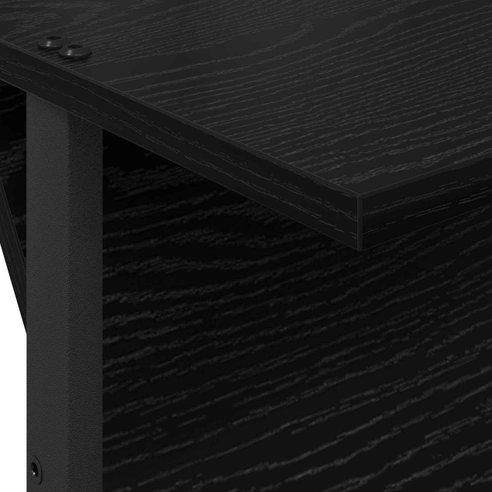 vidaXL Tijdschrift Rek Zwart Eiken 68 x 40 x 123.5 cm Bewerkt hout