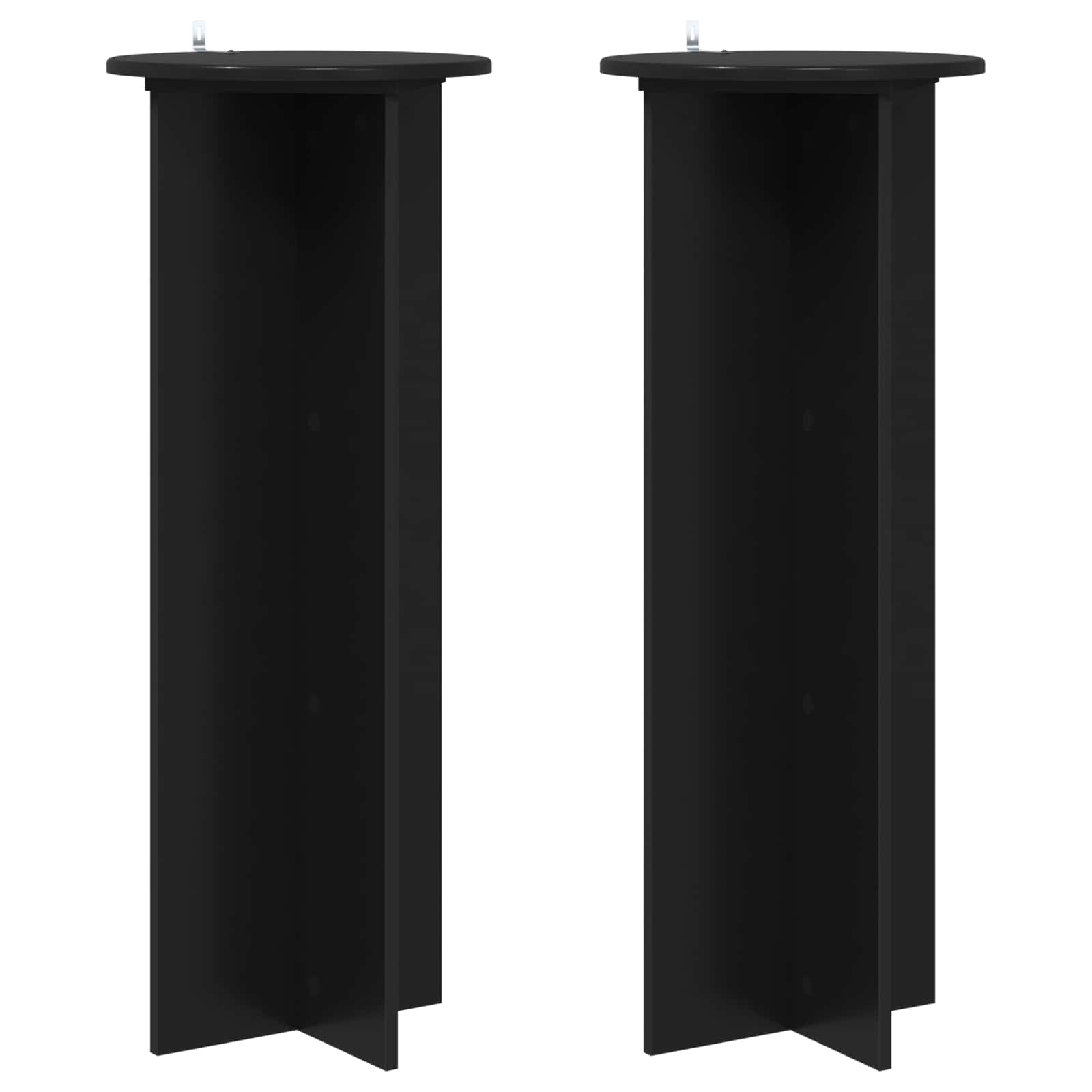 vidaXL Plantenstandaard 2 pcs Zwart 40 x 40 x 80 cm Bewerkt hout