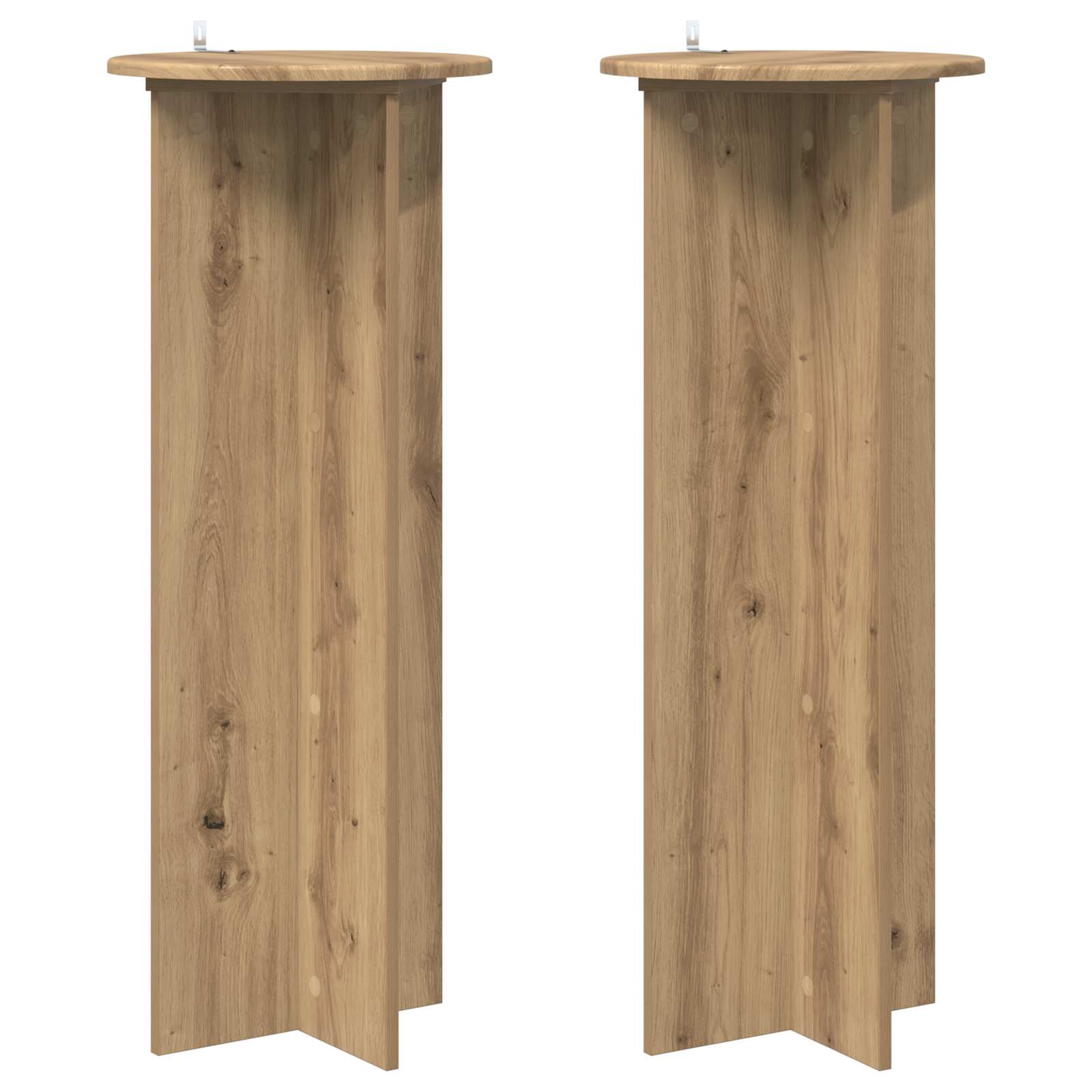 vidaXL Plantenstandaard 2 pcs Zwart 40 x 40 x 80 cm Bewerkt hout