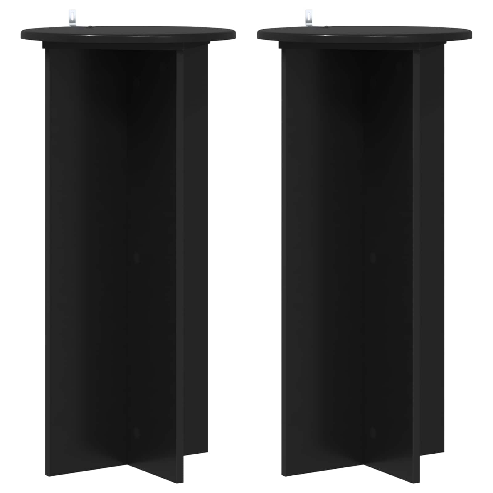 vidaXL Plantenstandaard 2 pcs Zwart 40 x 40 x 80 cm Bewerkt hout