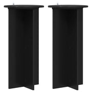 vidaXL Plantenstandaard 2 pcs Zwart 40 x 40 x 80 cm Bewerkt hout