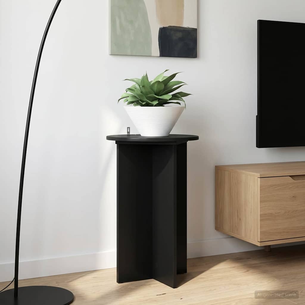 vidaXL Plantenstandaard 2 pcs Zwart 40 x 40 x 80 cm Bewerkt hout