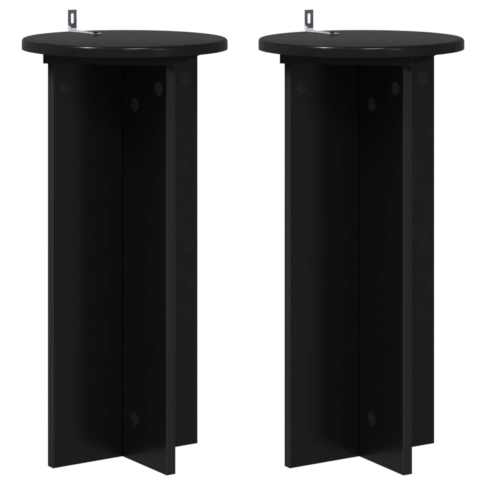 vidaXL Plantenstandaard 2 pcs Zwart 40 x 40 x 80 cm Bewerkt hout