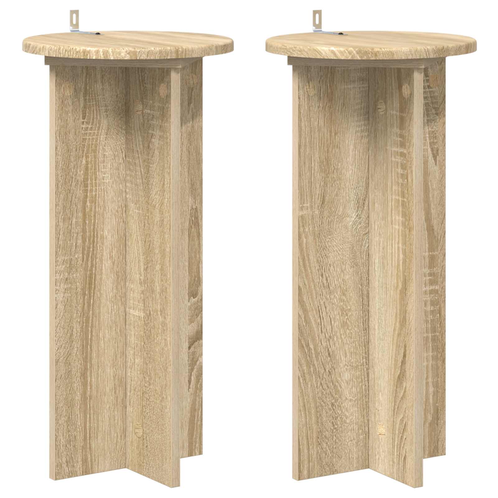vidaXL Plantenstandaard 2 pcs Zwart 40 x 40 x 80 cm Bewerkt hout