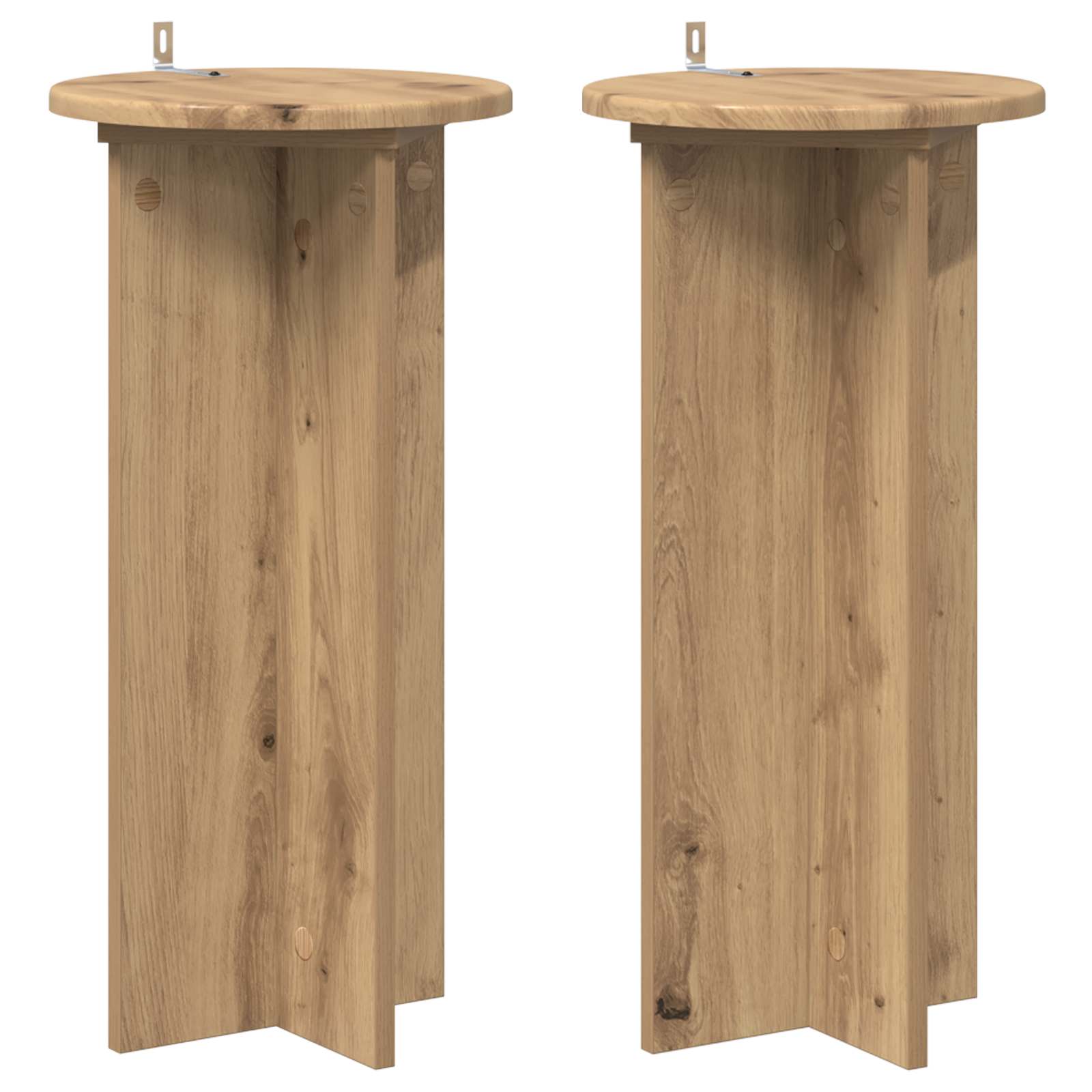 vidaXL Plantenstandaard 2 pcs Zwart 40 x 40 x 80 cm Bewerkt hout
