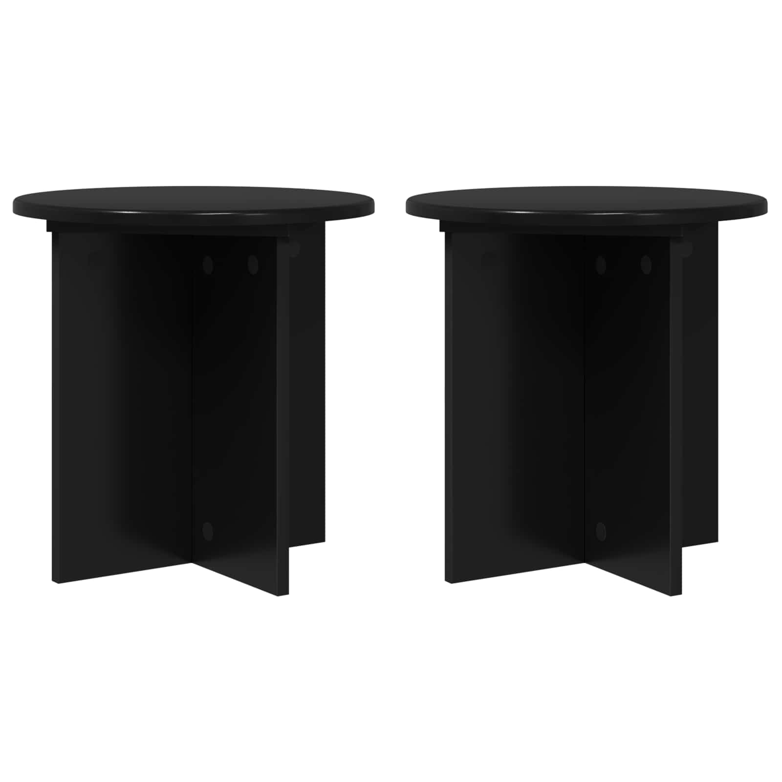 vidaXL Plantenstandaard 2 pcs Zwart 40 x 40 x 80 cm Bewerkt hout
