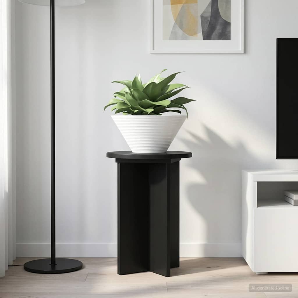 vidaXL Plantenstandaard 2 pcs Zwart 40 x 40 x 80 cm Bewerkt hout