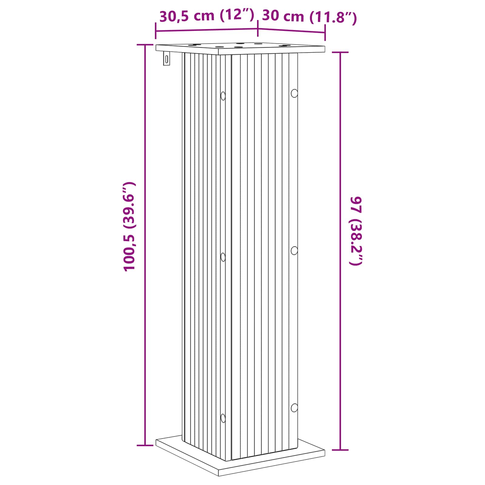 vidaXL Plantenstandaard Sonoma Eiken 30,5 x 30 x 60,5 cm Bewerkt hout