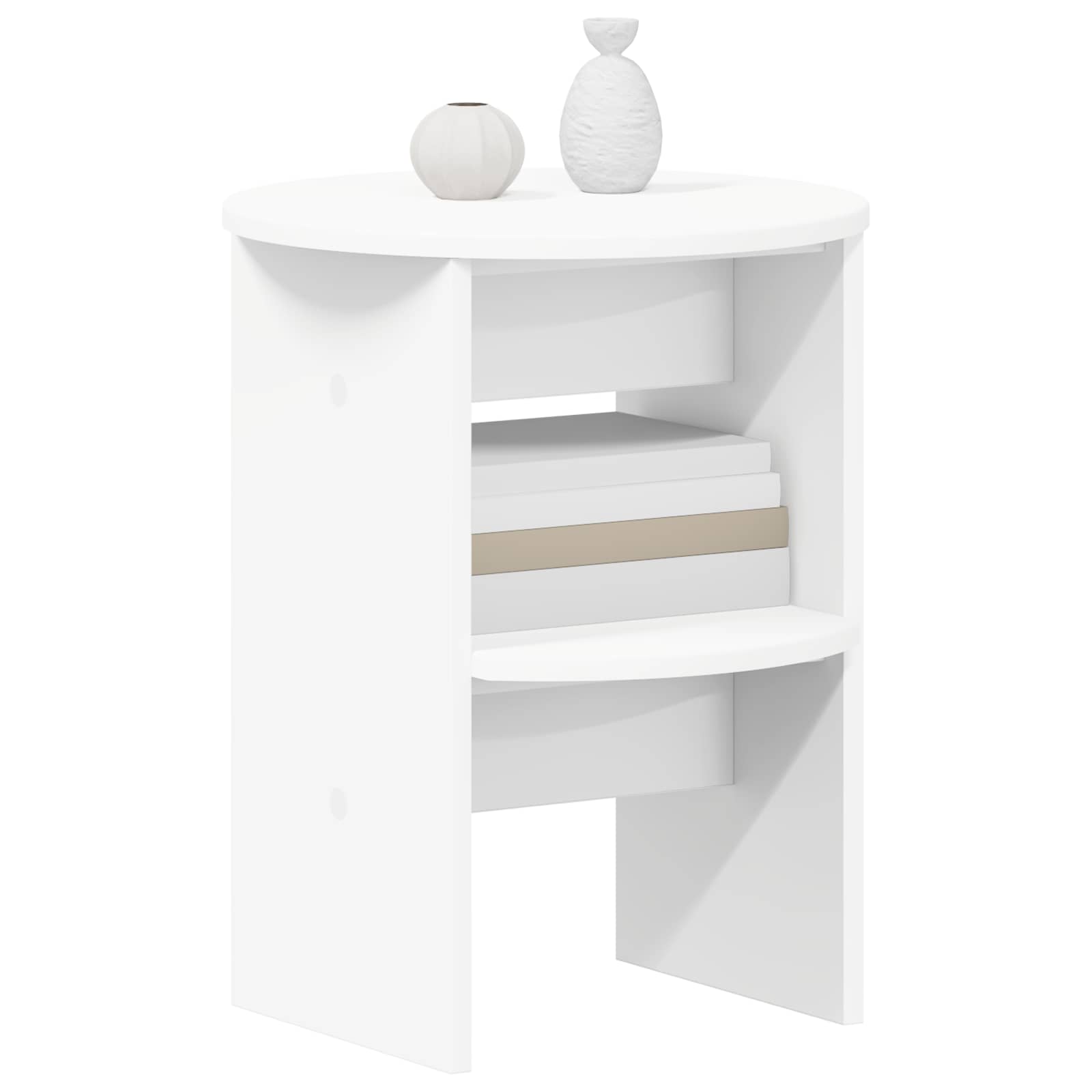 vidaXL Bijzetkast Wit Ø40 x 50 cm Geconstrueerd hout