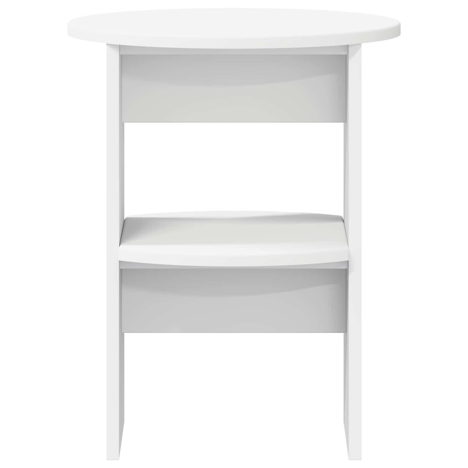 vidaXL Bijzetkast Wit Ø40 x 50 cm Geconstrueerd hout