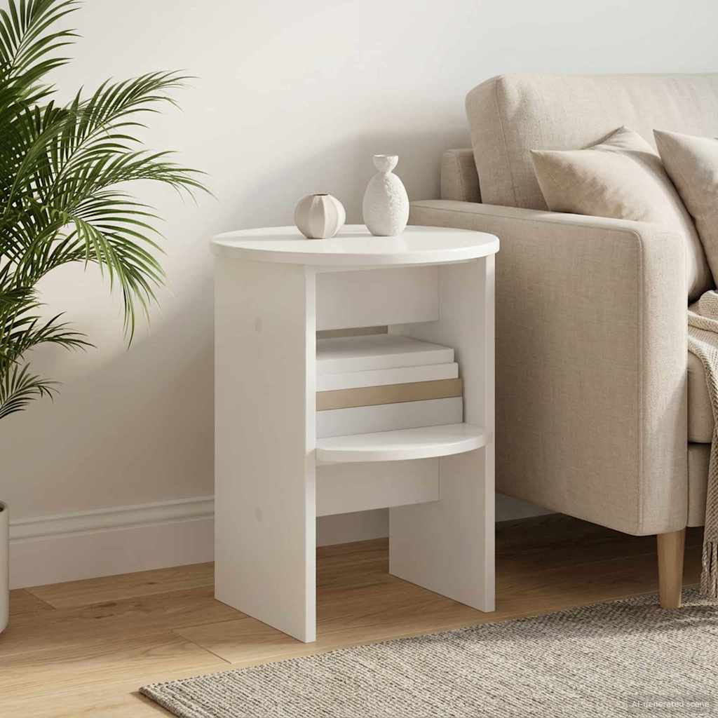 vidaXL Bijzetkast Wit Ø40 x 50 cm Geconstrueerd hout