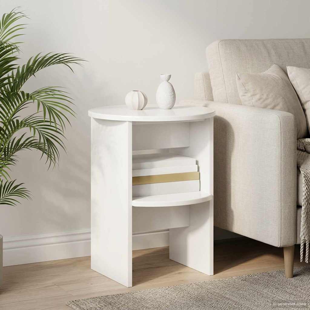 vidaXL Bijzetkast Wit Ø40 x 50 cm Geconstrueerd hout